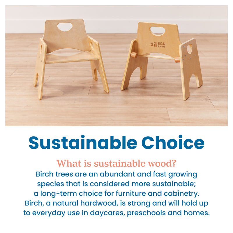 Stackable Wooden Toddler Chair, 8in, Kids Furniture, 2-Pack