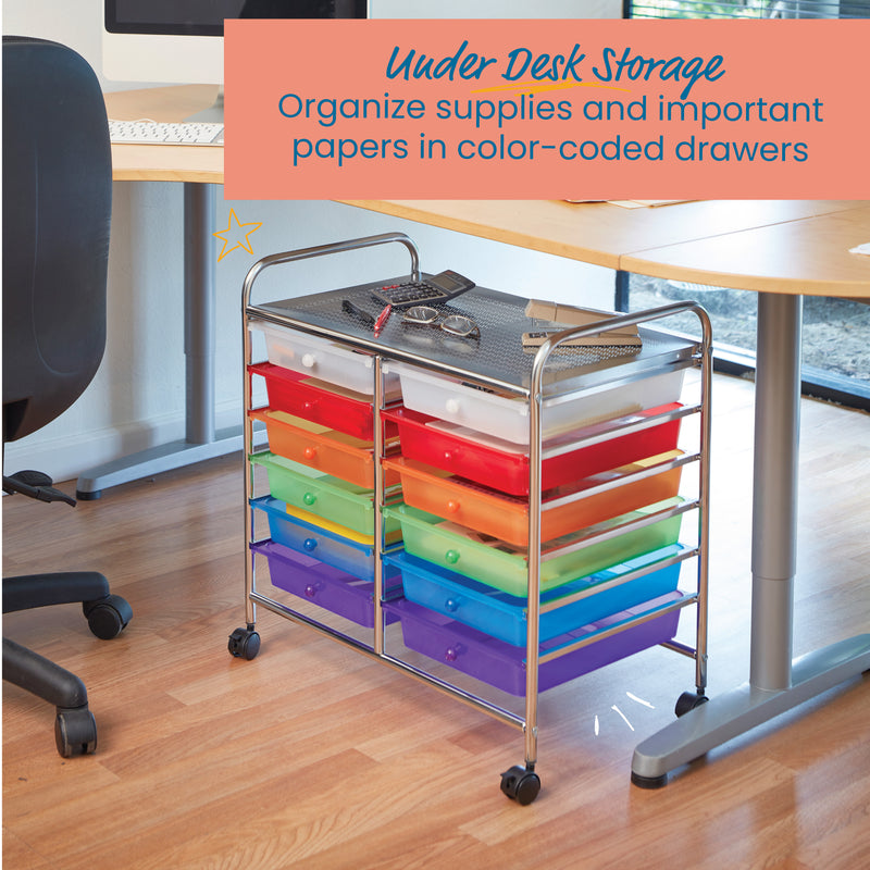 12 Drawers Rolling Cart Storage Scrapbook Paper Organizer Bins-Deep  Multicolor - Yahoo Shopping