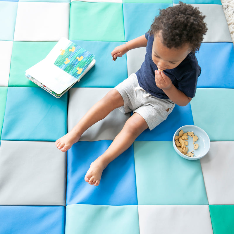 Patchwork Toddler Activity Mat, Folding Tummy Time Foam Playmat