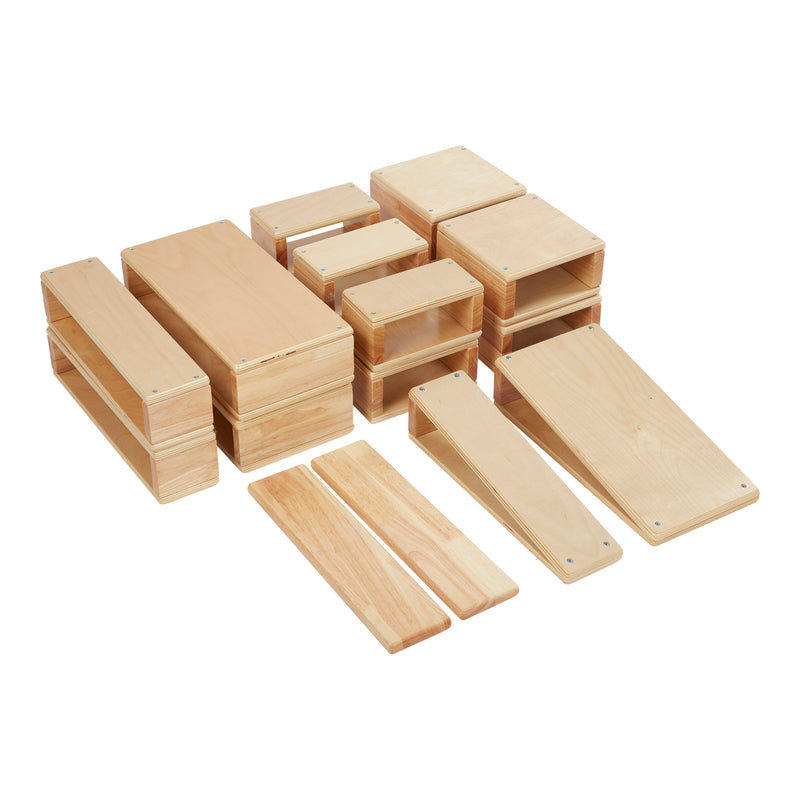 Hollow Block Set, Wooden Toys, 18-Piece