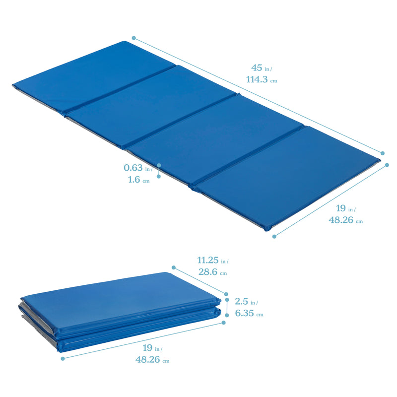 Folding Rest Mats, Children's Nap Pads, 4-Fold, 5/8in Thick