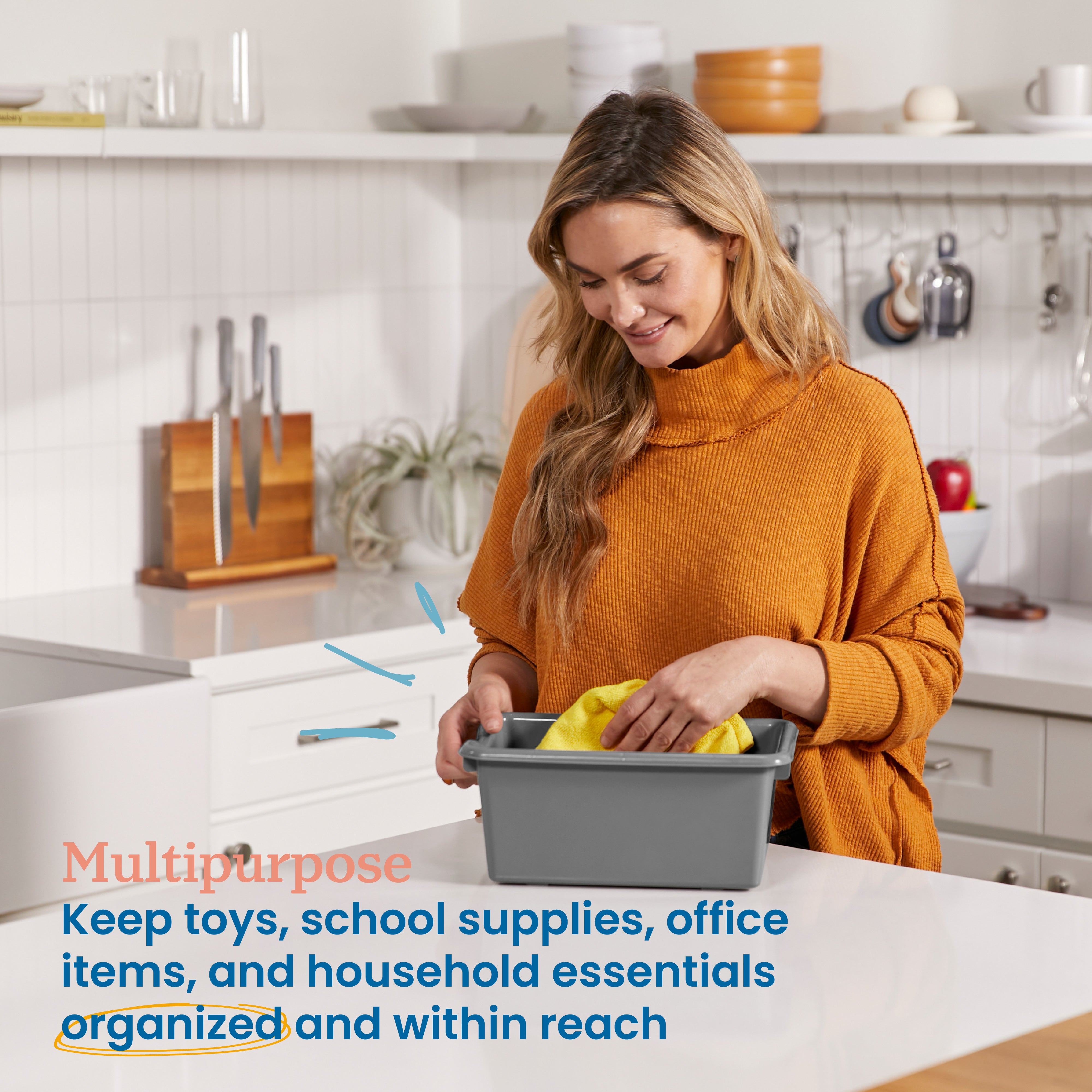 Scoop Front Plastic Storage Bins, 20-Piece