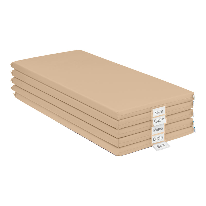 Rainbow Rest Nap Mats, Clear Name Tag Holder, 2in Thick - 5-Pack