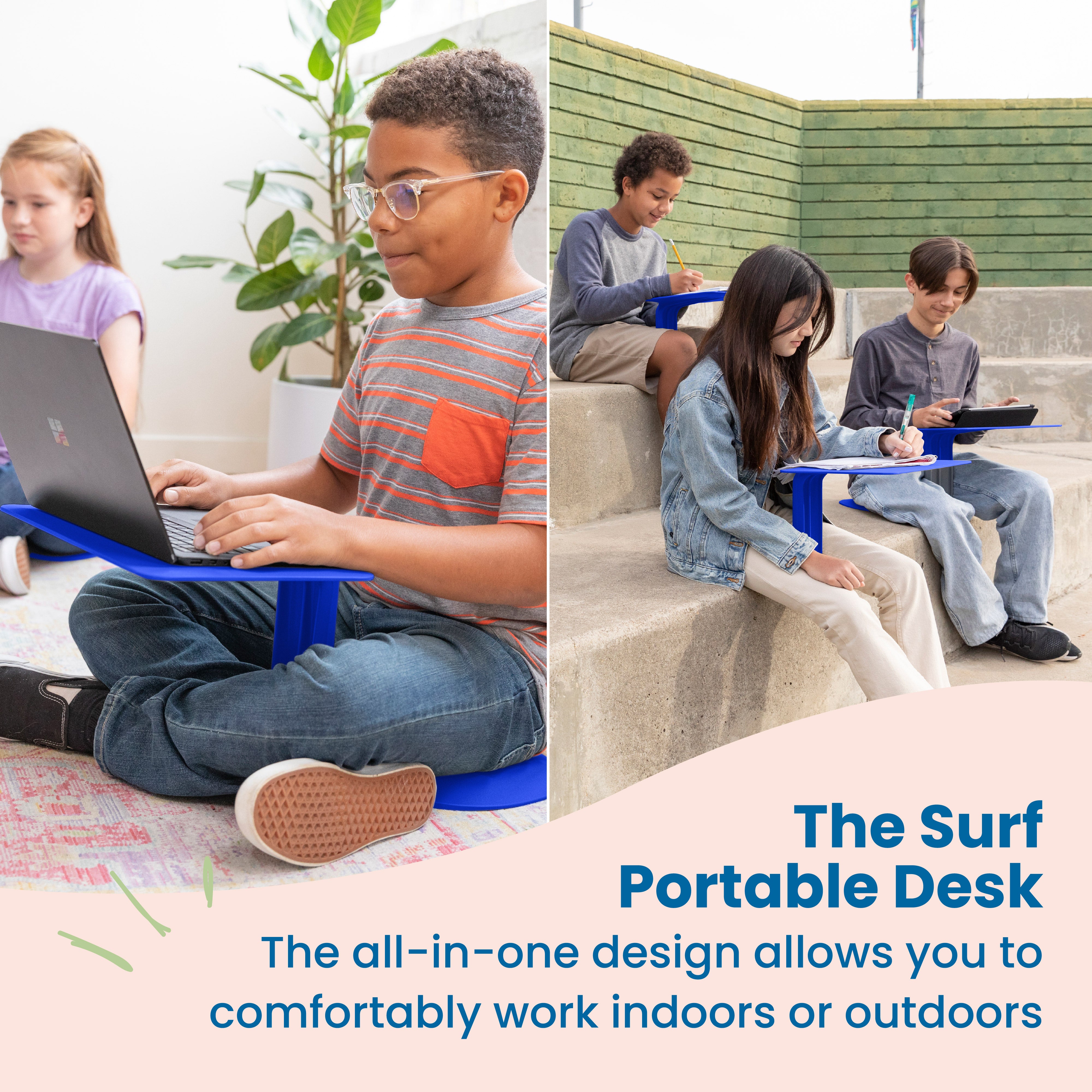 The Surf Indoor/Outdoor Portable Desk with Storage Cart, 30-Pack