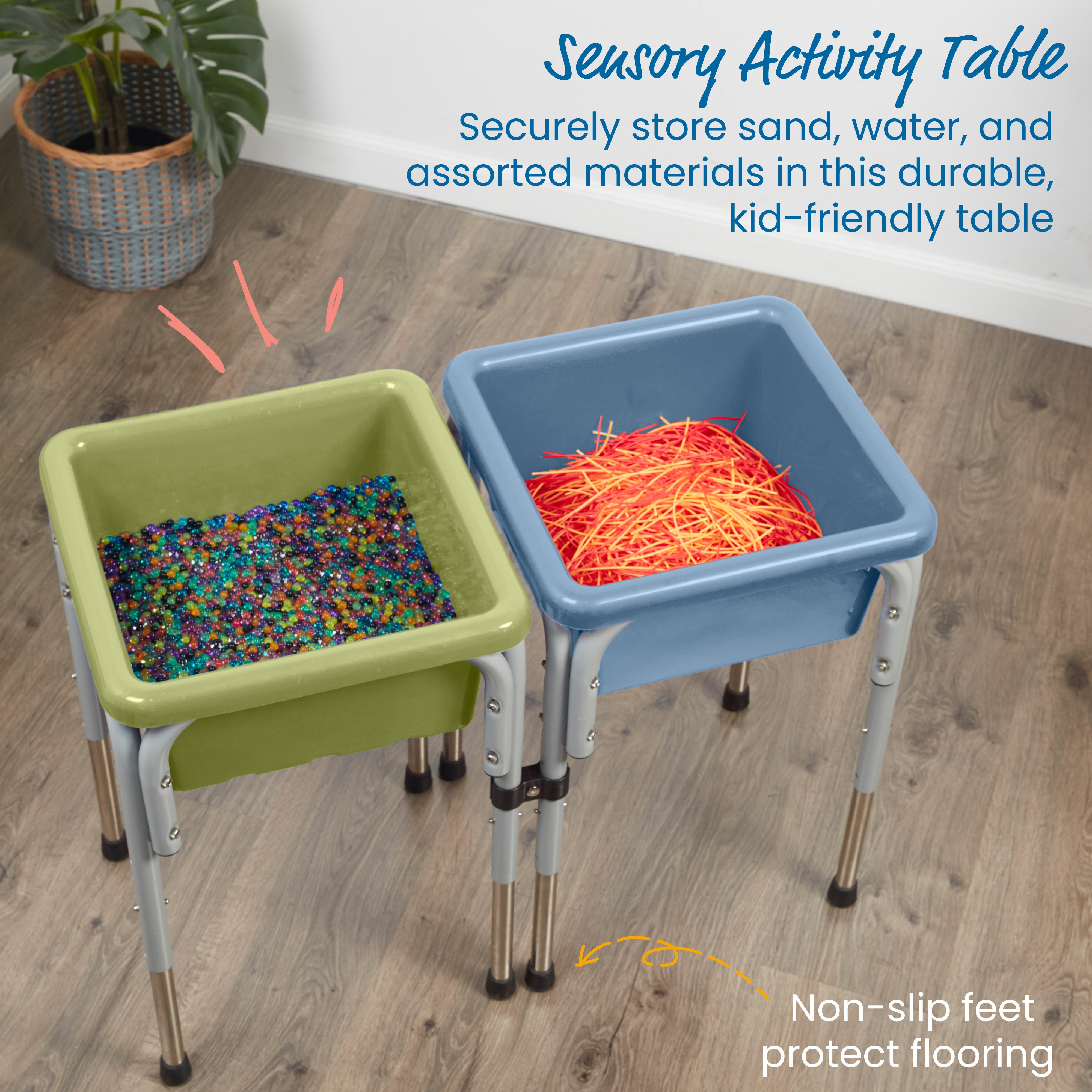 2-Station Sand and Water Adjustable Play Table, Sensory Bins