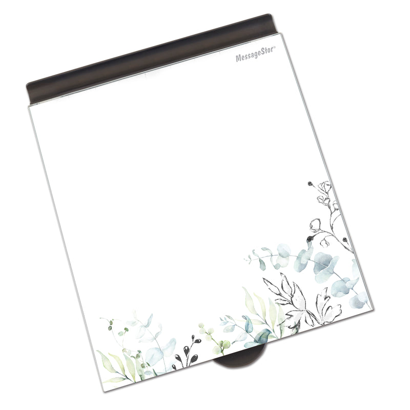 Dry-Erase Glass Board Memo Station, Desk Organizer, Grey