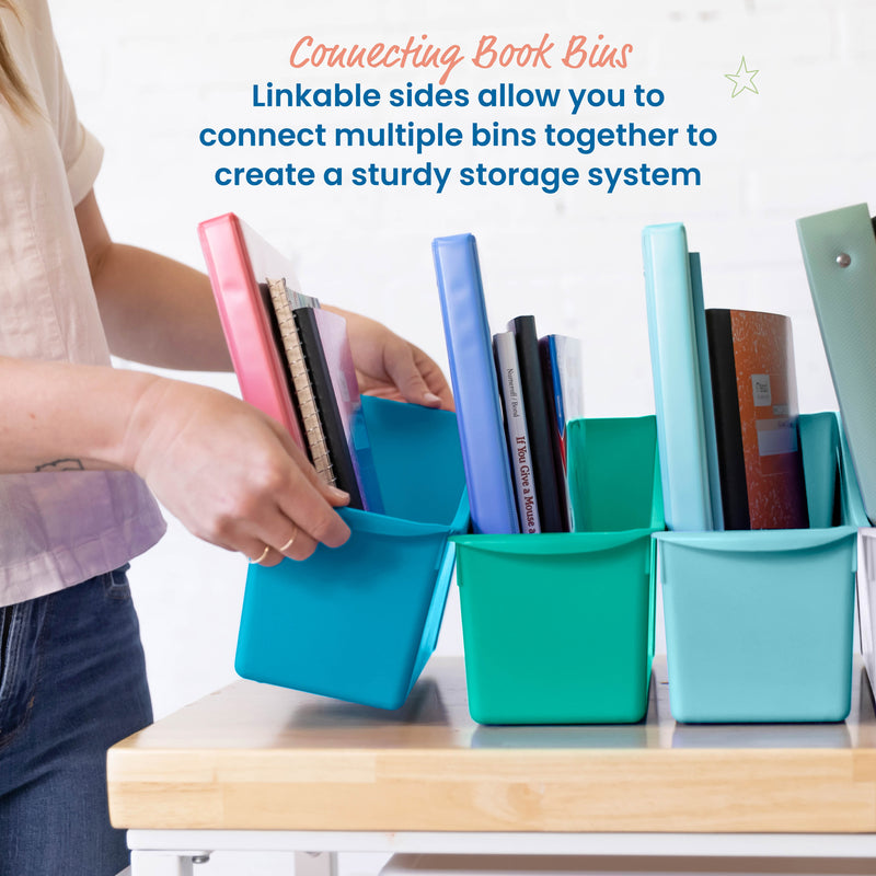 Linking Book Bins, Colorful Connecting Storage