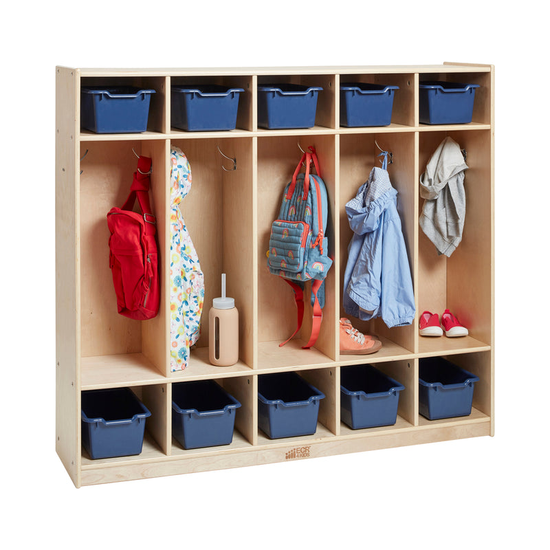 5-Section Coat Locker with 10 Scoop Front Storage Bins