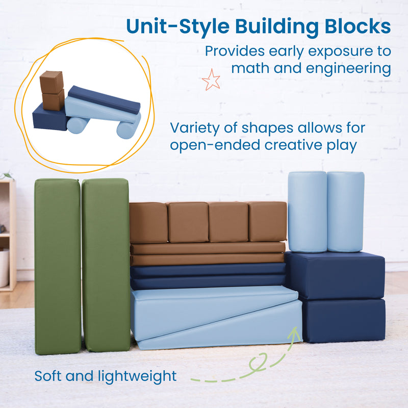 Soft Builder Blocks, Foam Shapes, 16-Piece