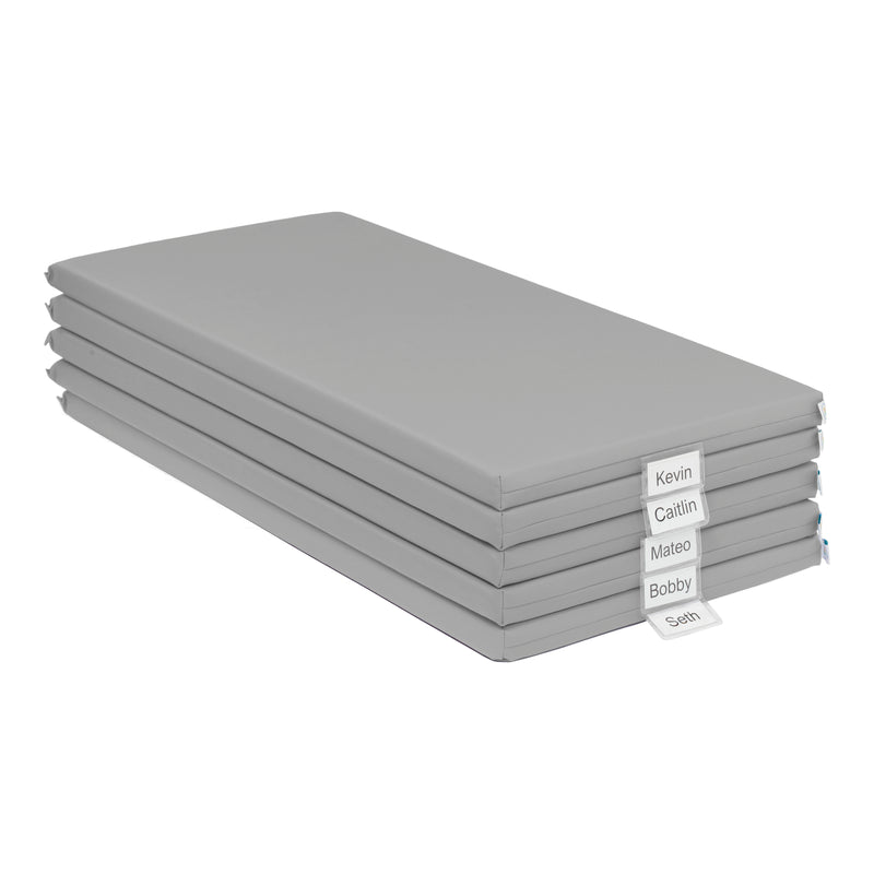 Rainbow Rest Nap Mats, Clear Name Tag Holder, 2in Thick - 5-Pack