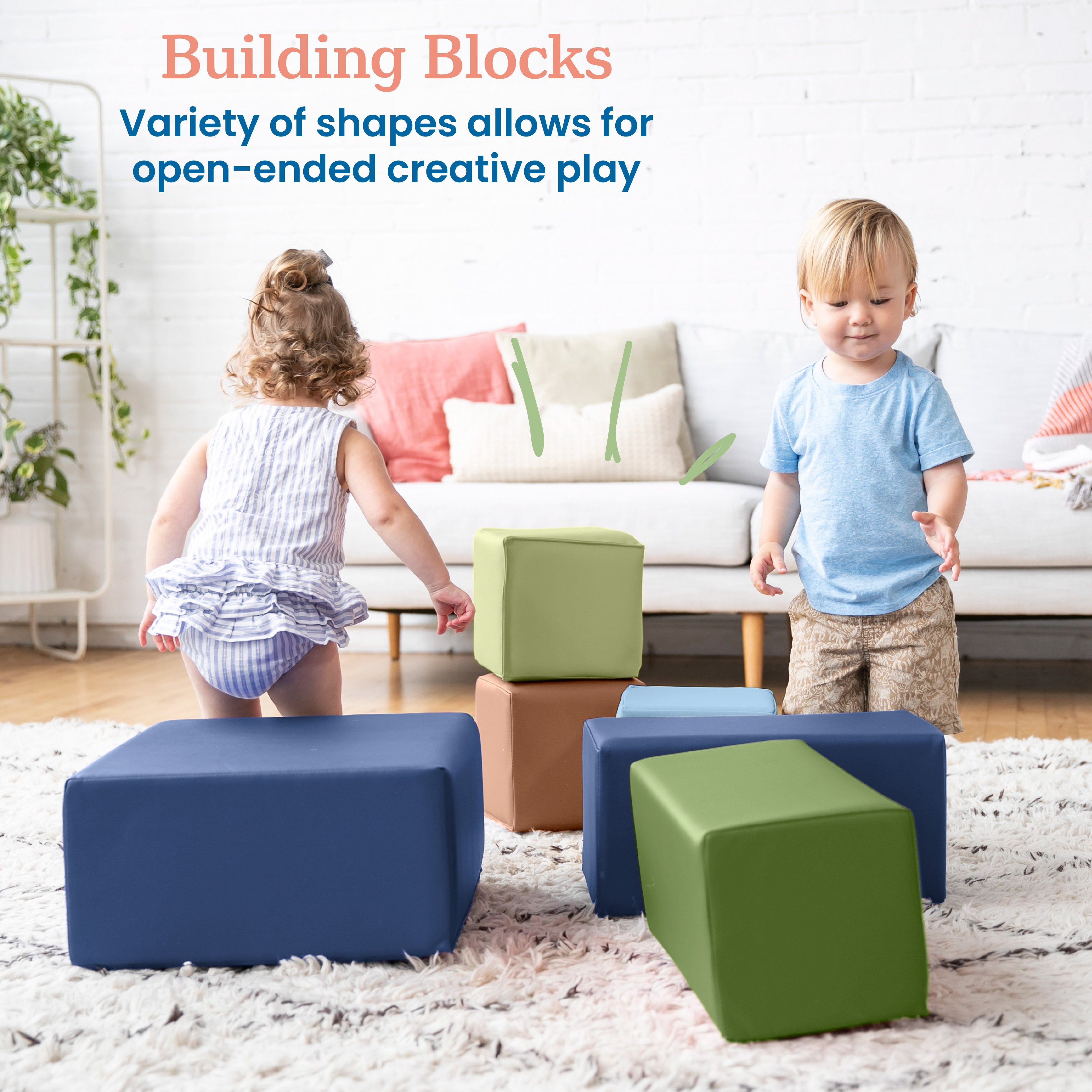 Toddler Foam Building Blocks, Foam Playset, 7-Piece