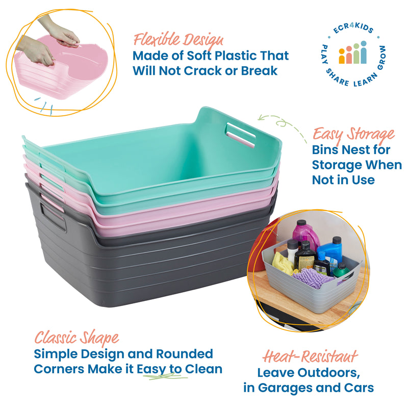 Plastic Storage Bins with Handles