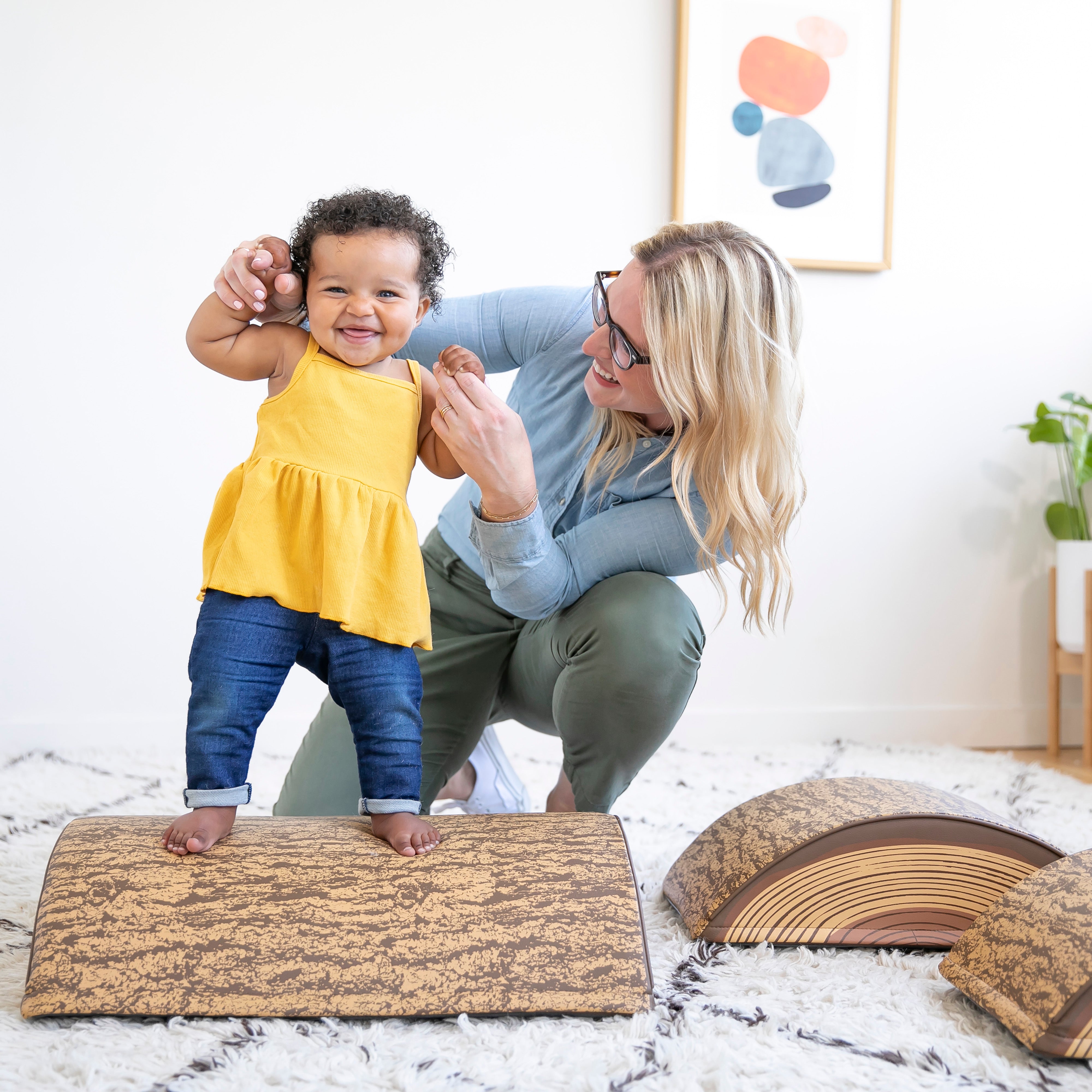 Tree Log Climber Playset, Indoor Toddler Foam Obstacle Course, 3-Piece