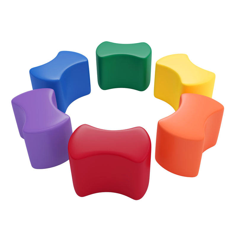 Toddler Modular Stool Set, Butterfly Shaped Foam Seats, 10in Seat Height, 6-Piece