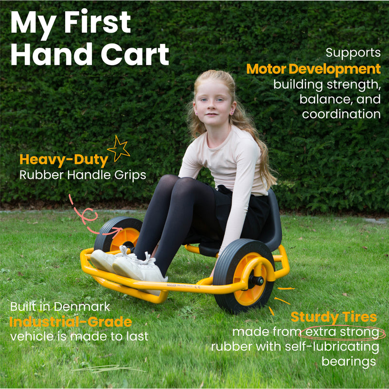 My First Hand Cart, RABO powered by ECR4Kids, Beginner Arm Powered Vehicle for Kids - Yellow/Black