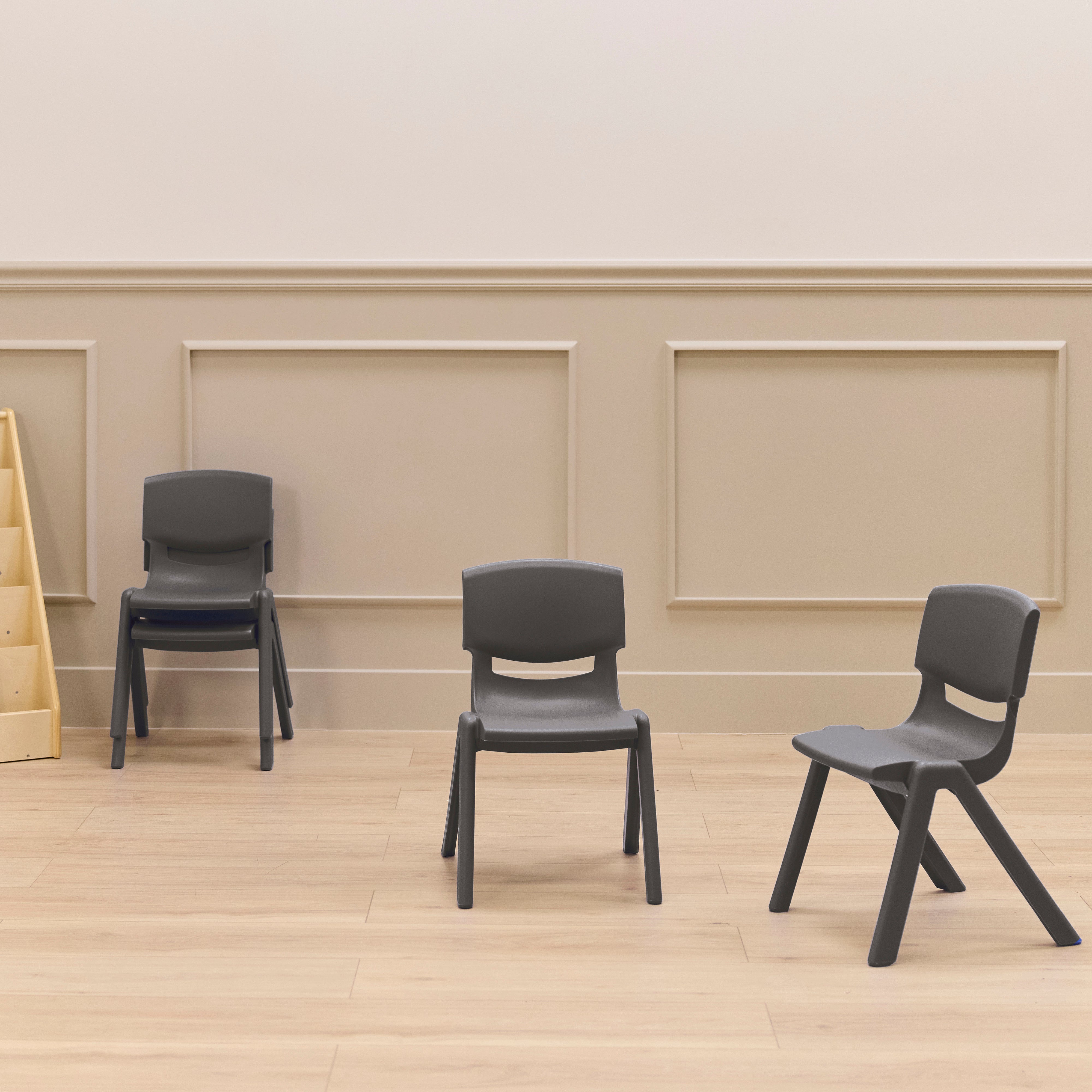 Stackable School Chairs, 12in Seat Height, 4-Pack