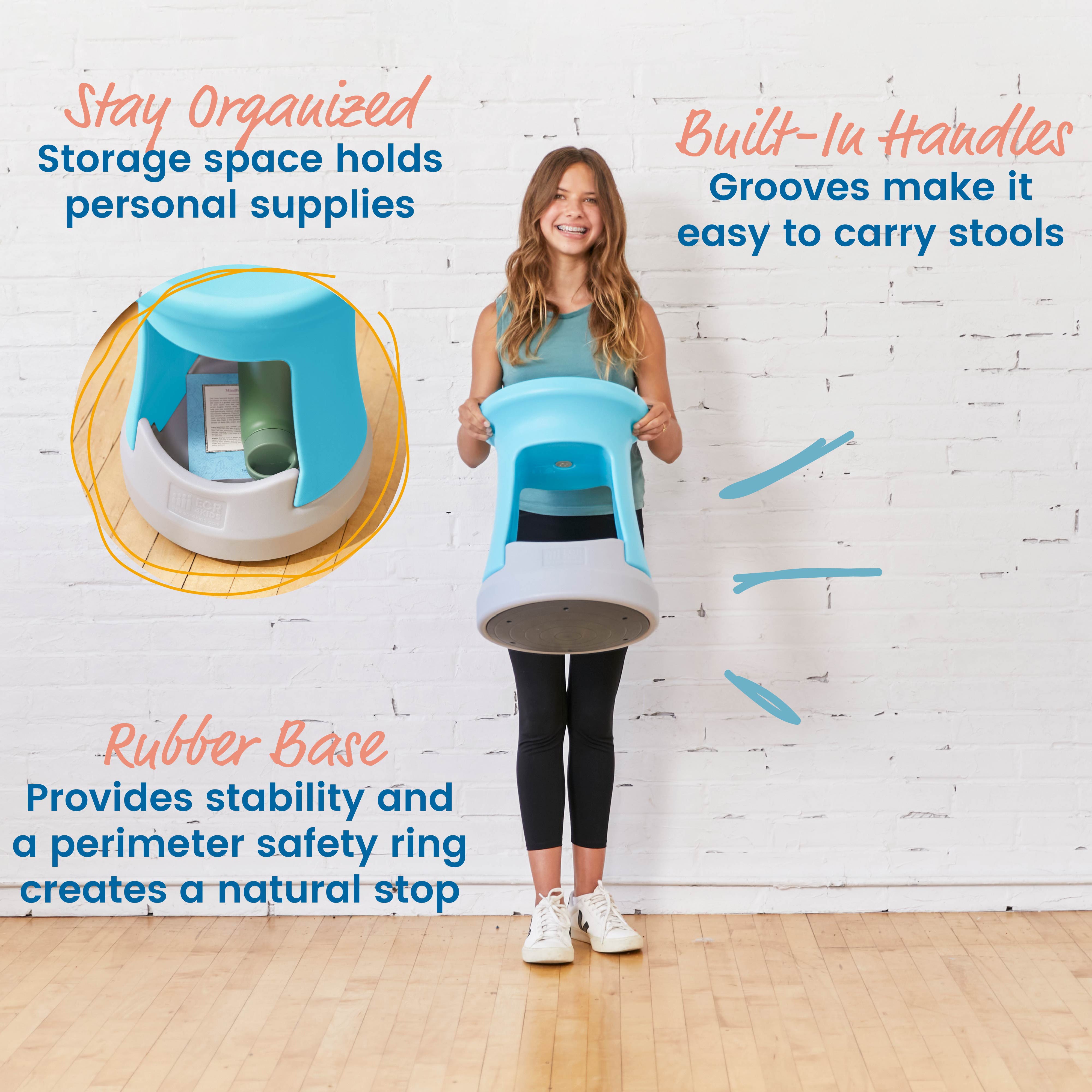 Storage Wobble Stool, 18in Seat Height