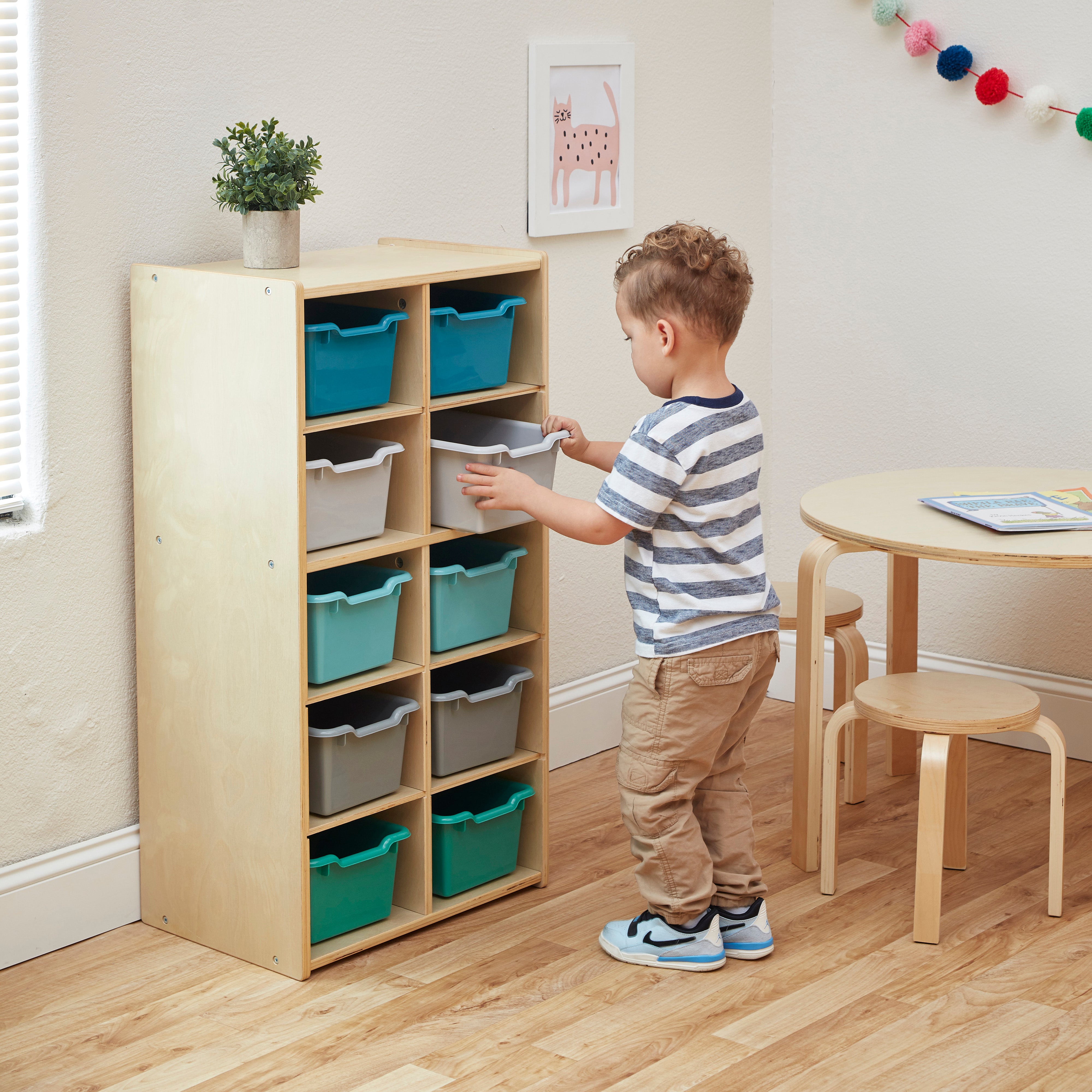 Streamline 10 Cubby Tray Cabinet and 10 Scoop Front Bins, 5x2