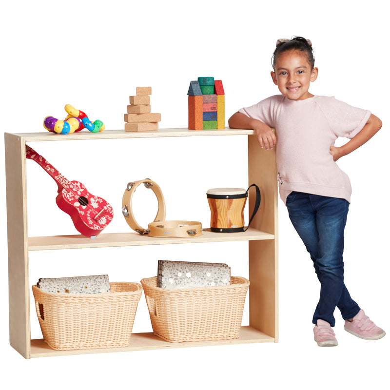 Streamline 2-Shelf Storage Cabinet, 30in High, Double-Sided