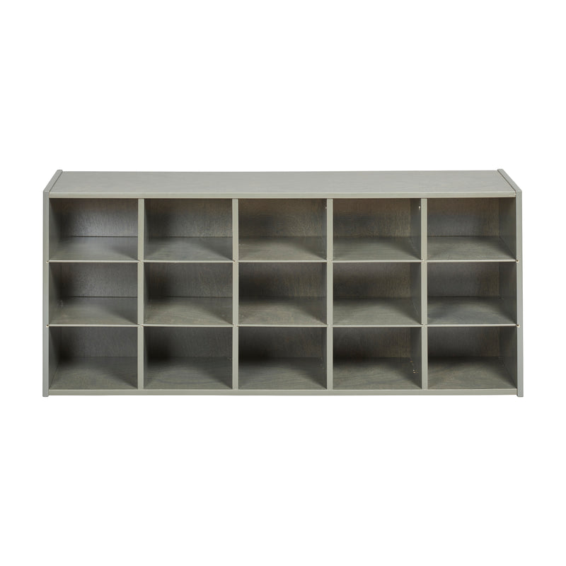 Streamline 15 Cubby Tray Cabinet with Scoop Front Storage Bins, 3x5, Classroom Furniture
