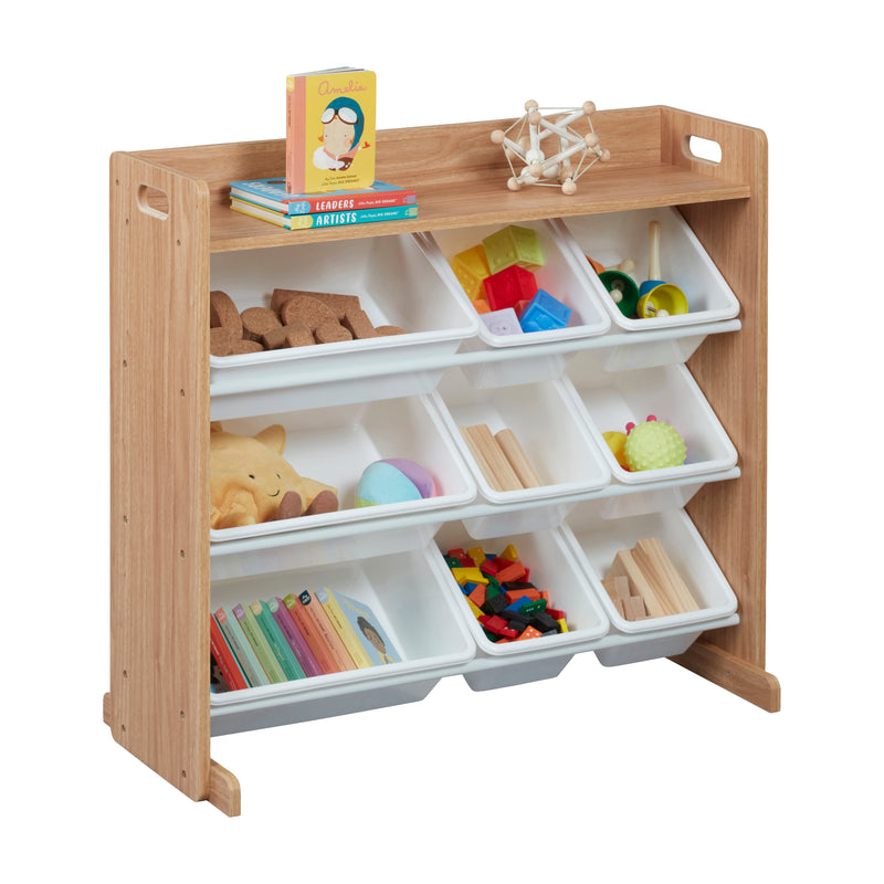 3-Tier Organizer with Shelf and 9 Bins, Toy Storage