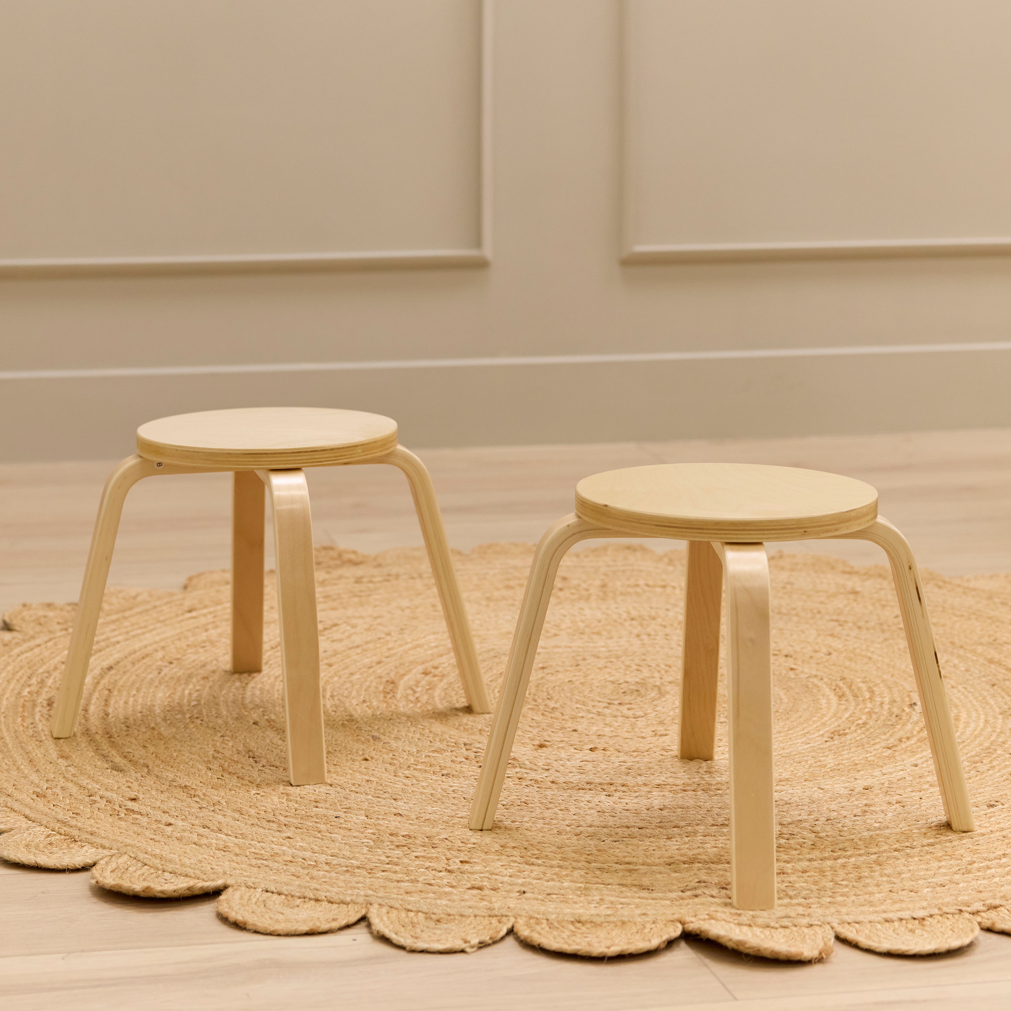 Bentwood Stackable Stool Seating Set, 6-Piece