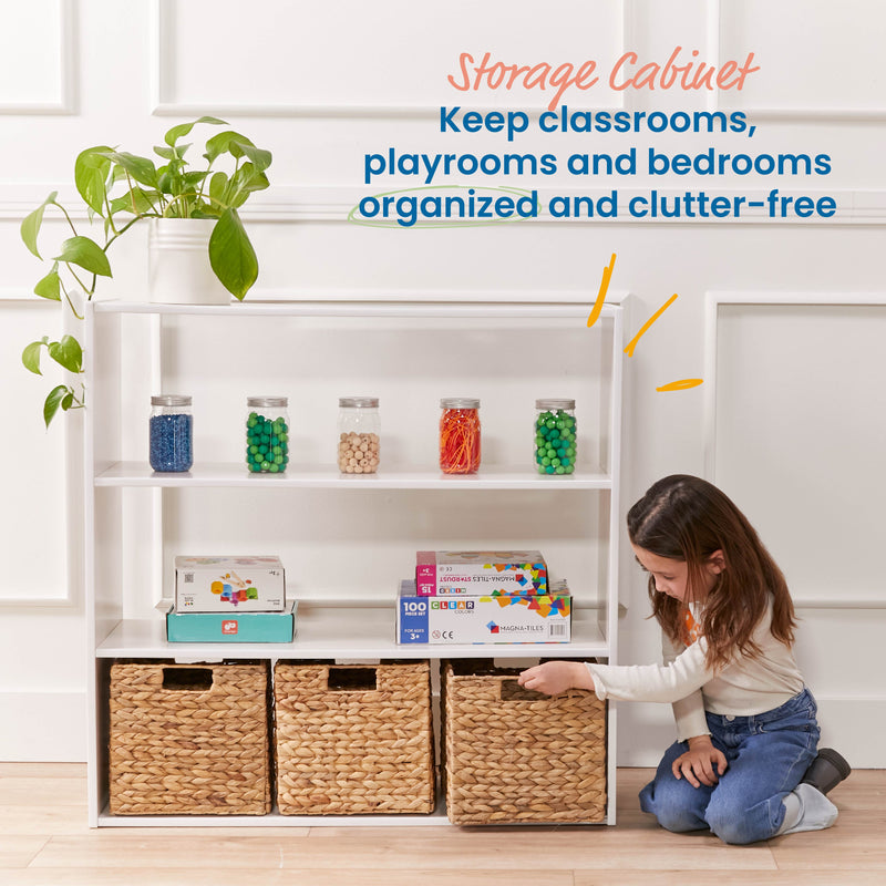 Streamline 3-Shelf Storage Cabinet, 36in High, Double-Sided