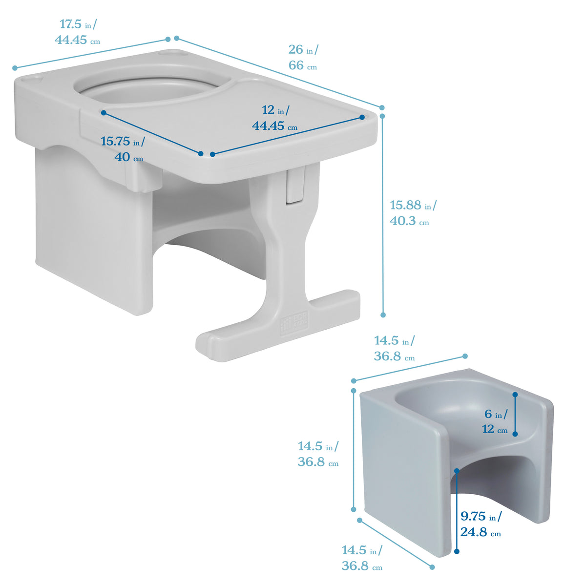 Tri-Me Cube Chair and Desk, 2-Piece