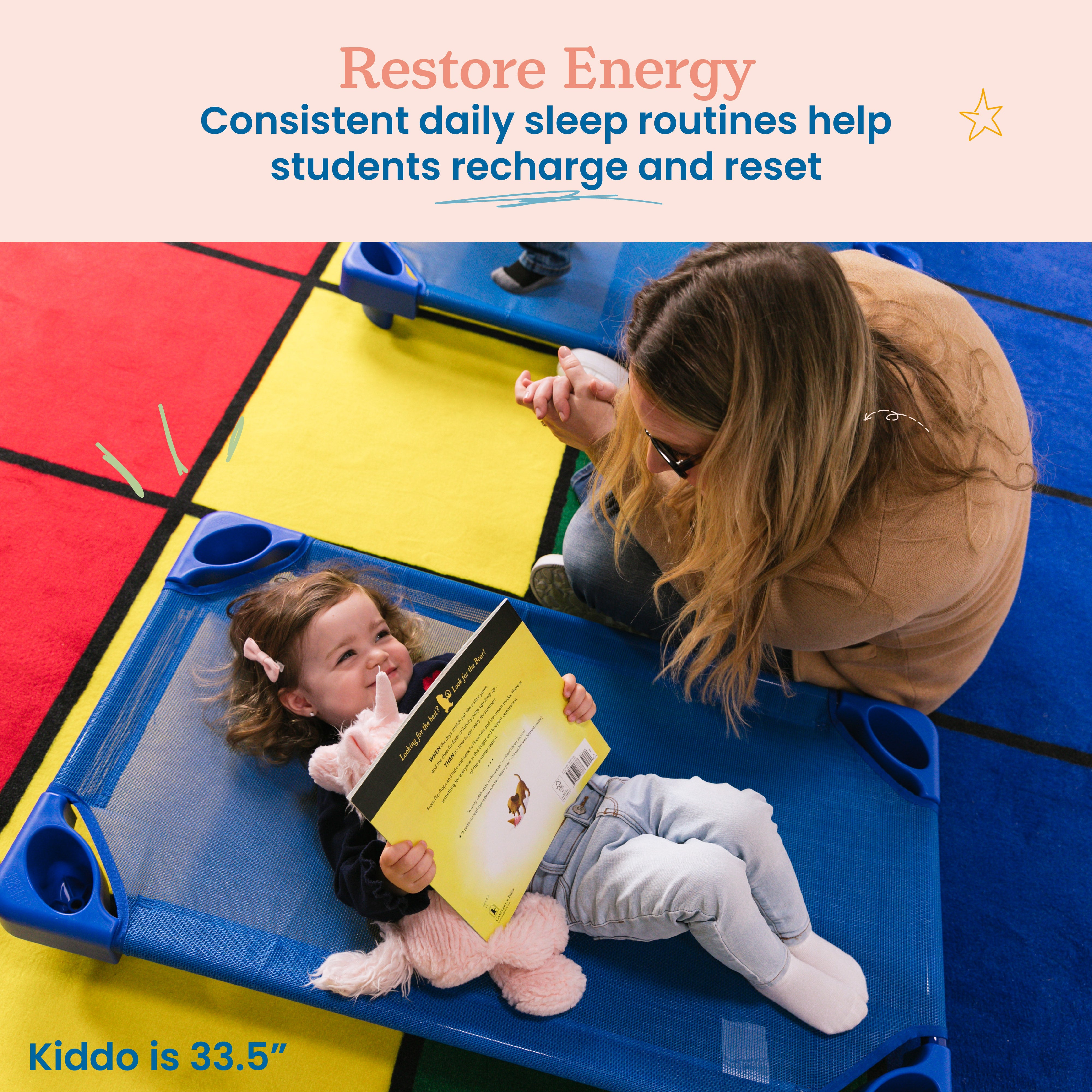 Stackable Kiddie Cots with Trolley, Assembled, Toddler, 5-Pack