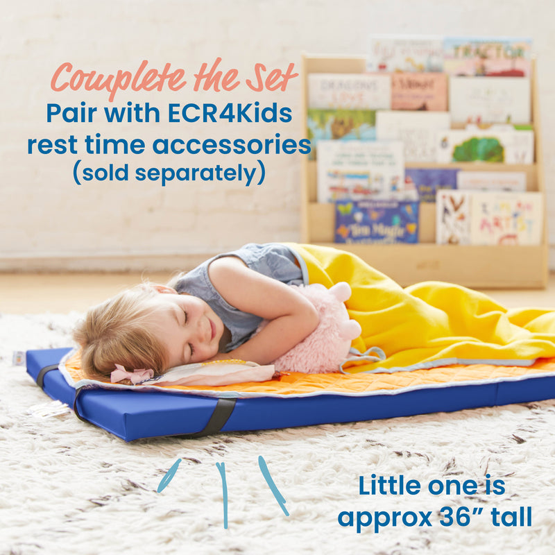 Rainbow Rest Nap Mats, Clear Name Tag Holder, 2in Thick - 5-Pack