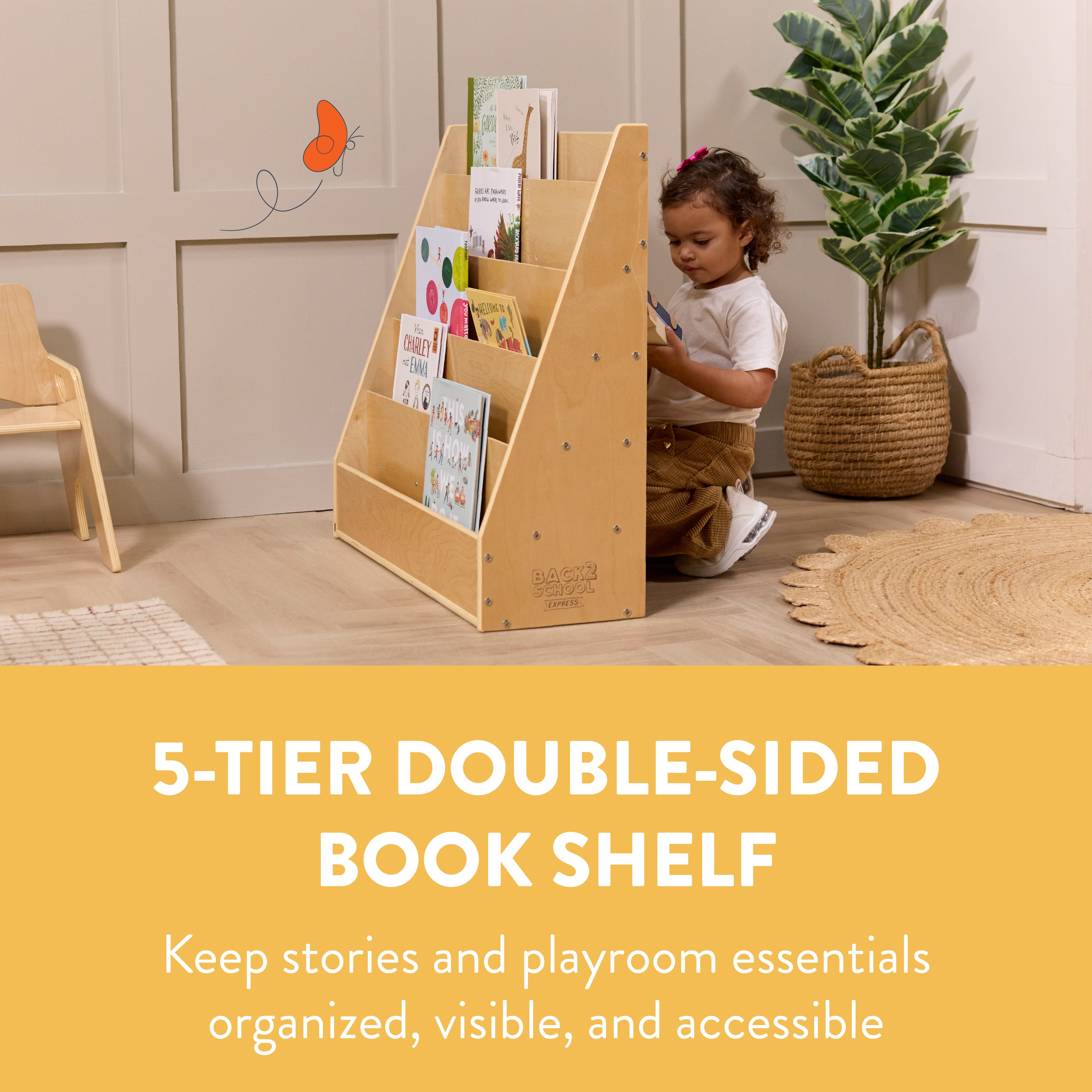 Sleekline 5-Tier Double-Sided Book Display with Storage