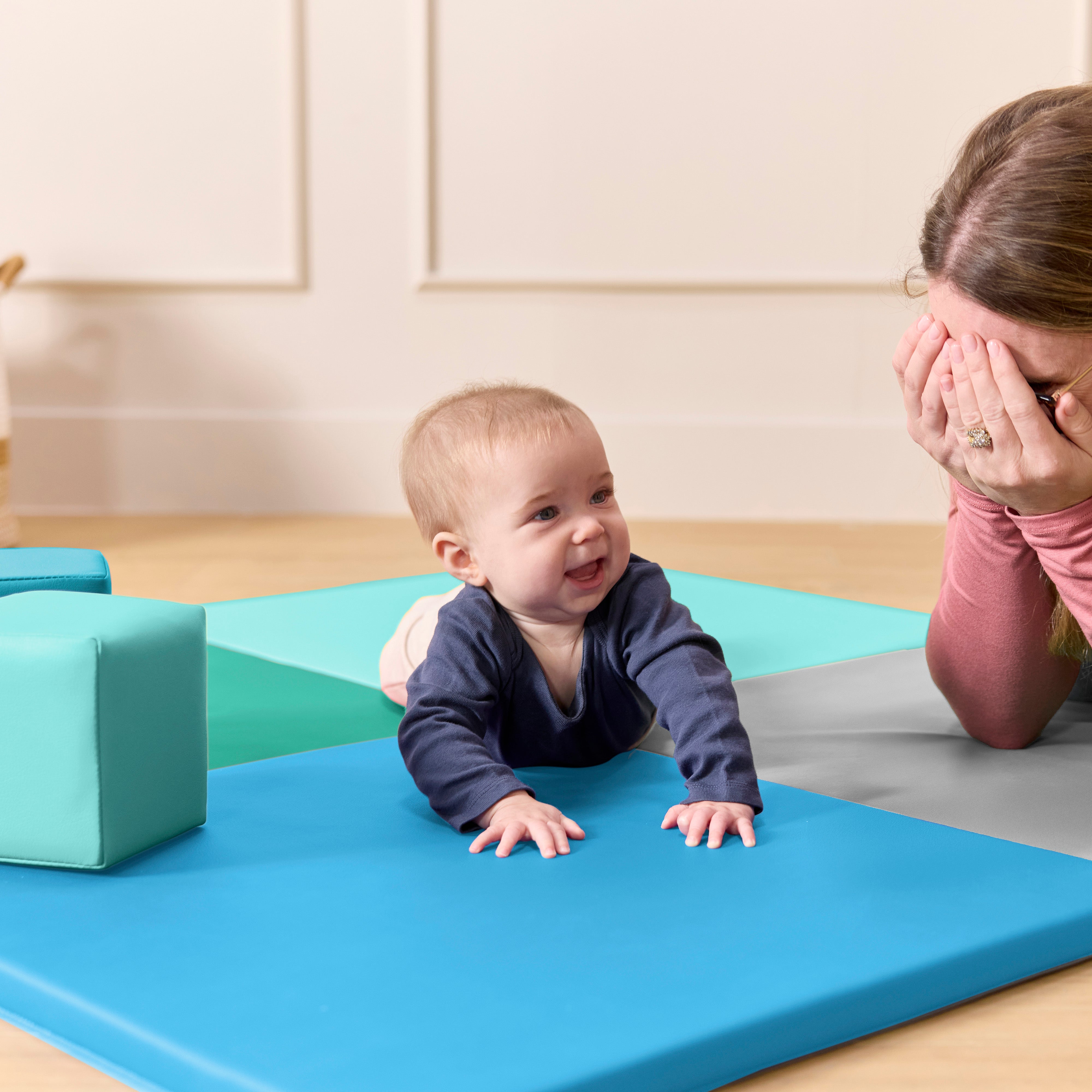 Quad Fold-N-Go Activity Mat and Toddler Blocks, 8-Piece