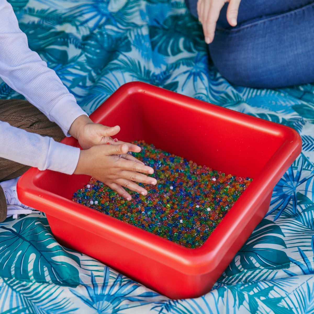 Stackable Square Bins with Non-Snap Lids, 2-Pack