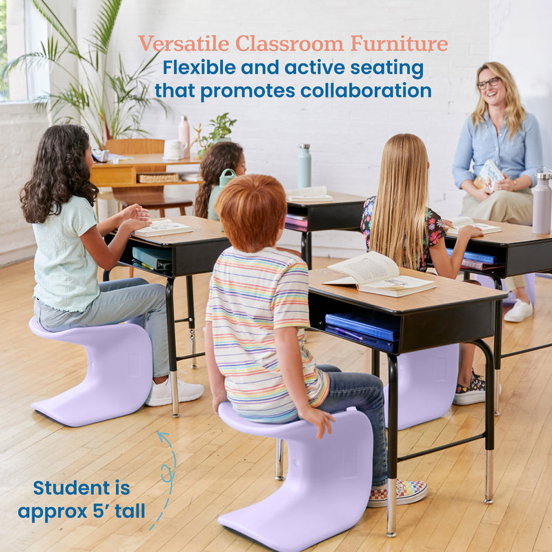 Wave Seat, Active Learning Chair, Flexible Seating, 14in - 15.1in Seat Height, 2-Pack