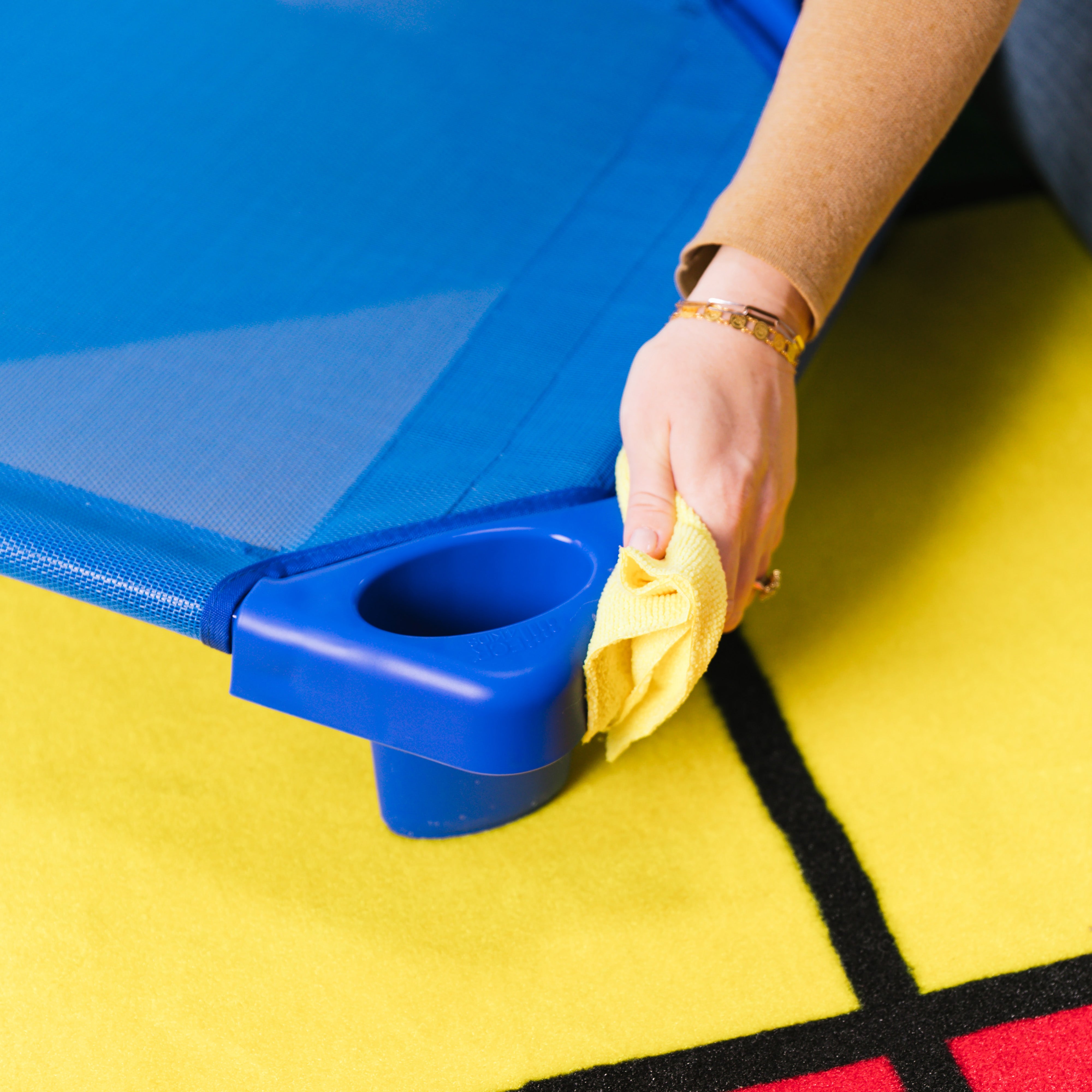 Stackable Kiddie Cot with Sheet, Ready-to-Assemble, Toddler Size, 6-Pack