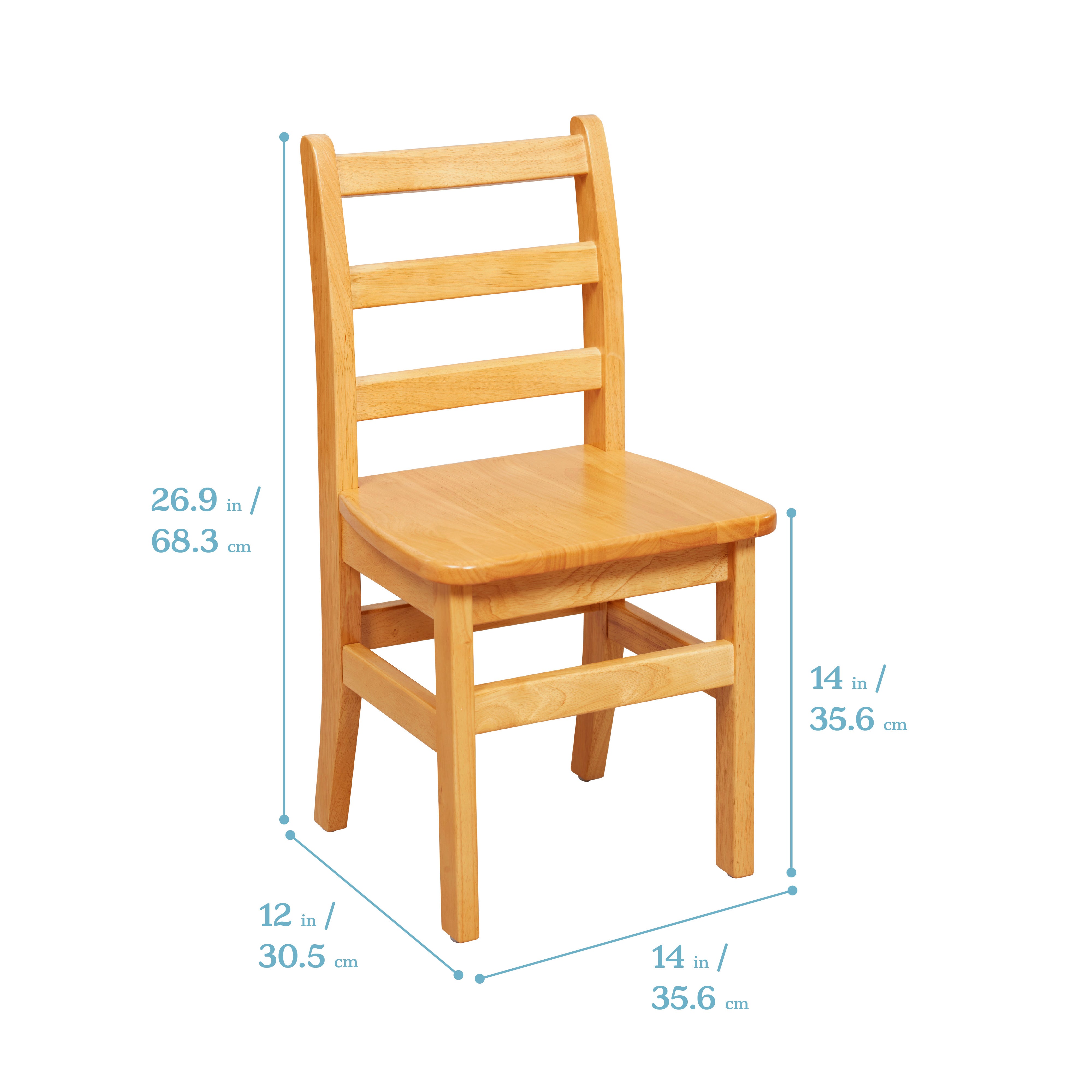30in x 48in Rectangular Hardwood Table with 24in Legs and Four 14in Chairs