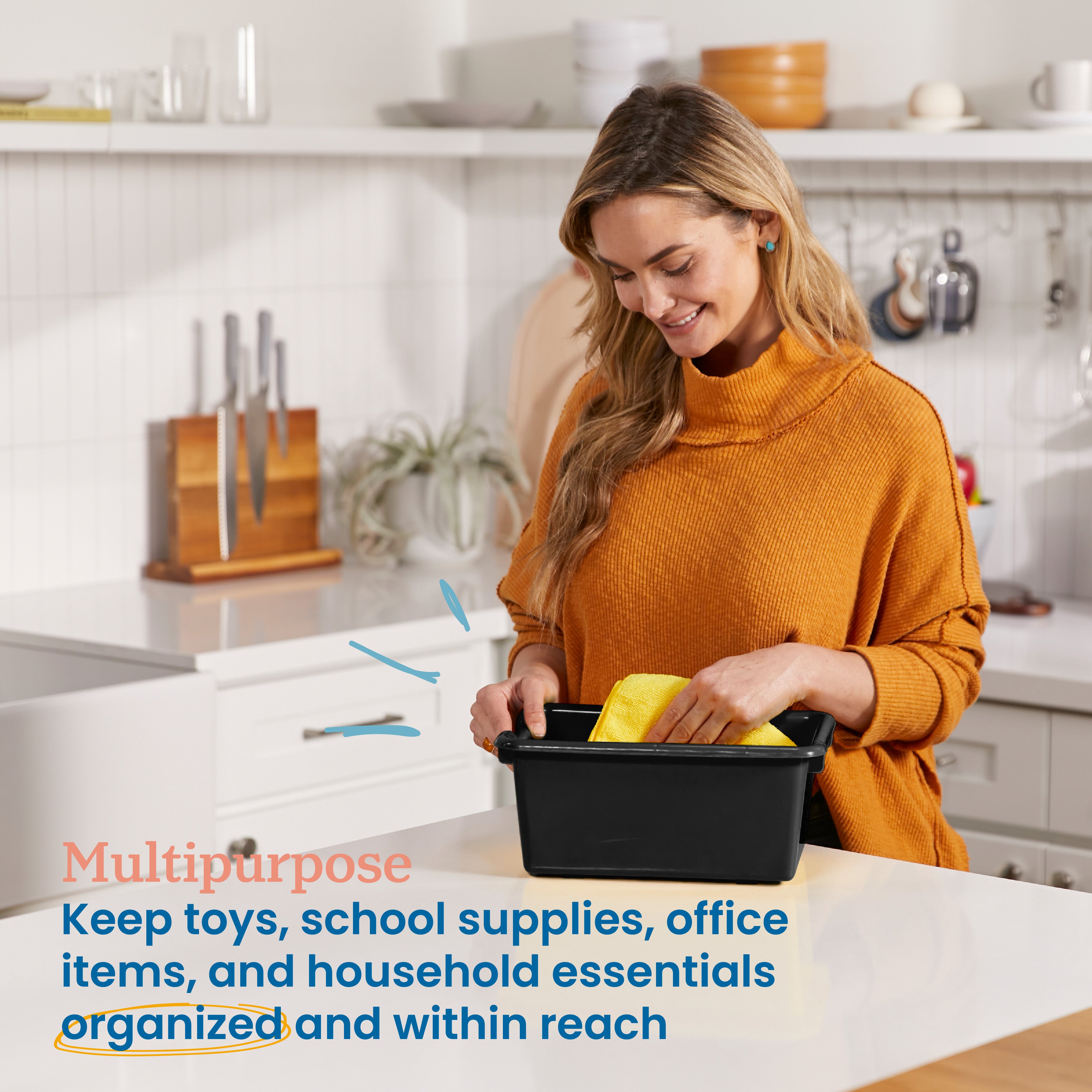 Scoop Front Plastic Storage Bins, 20-Piece