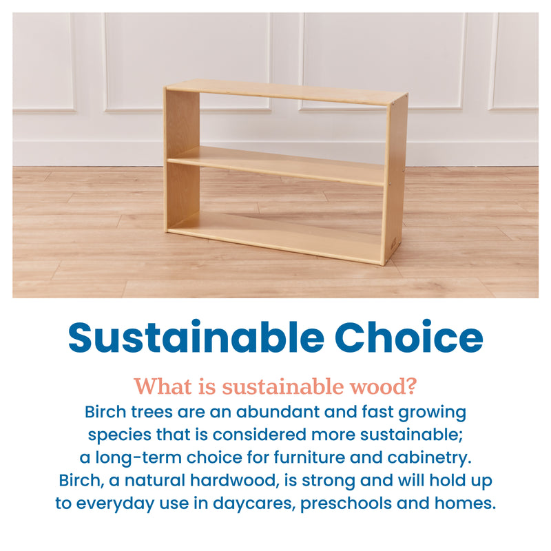 Streamline 2-Shelf Storage Cabinet without Back 24in High, Double-Sided