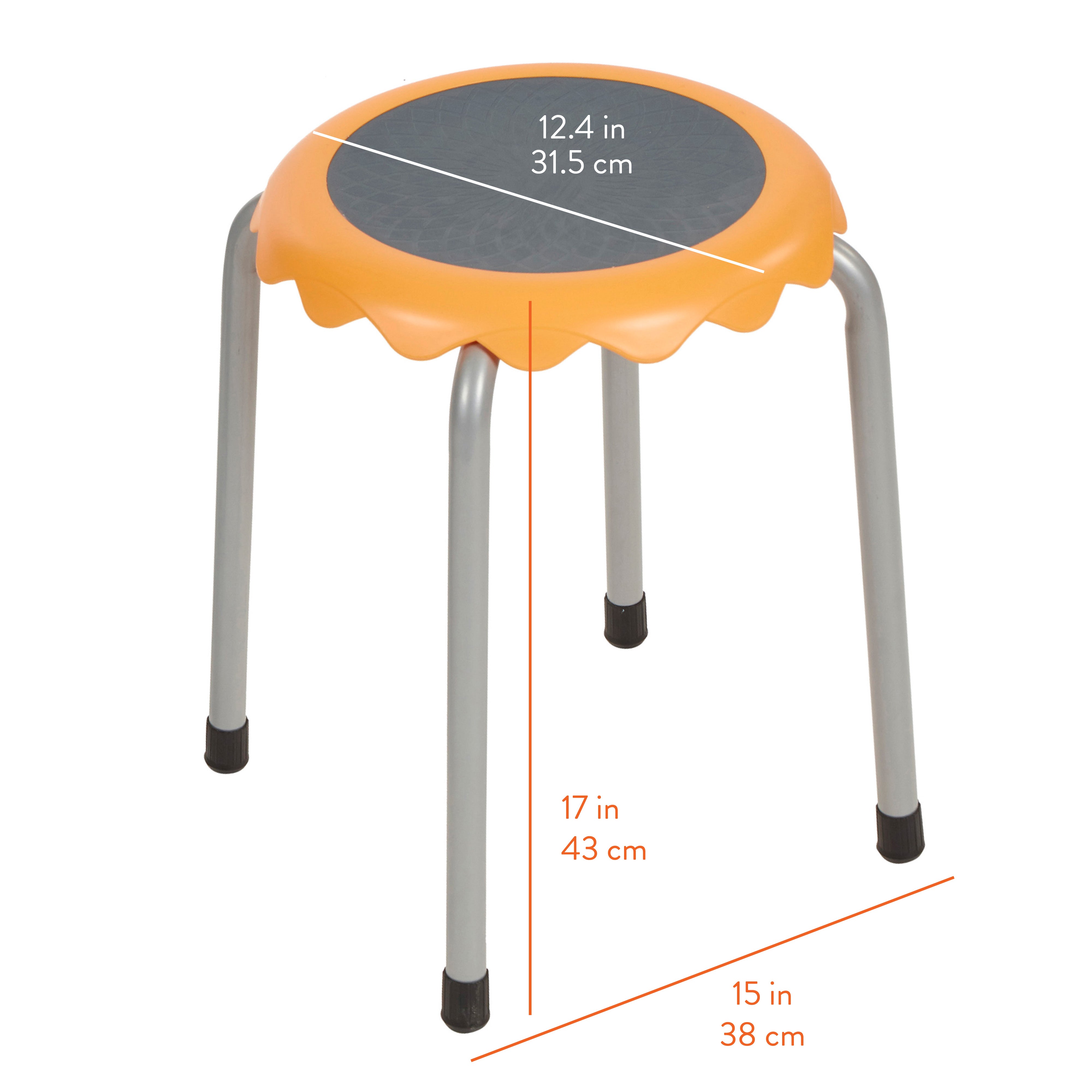 Blossom Stackable Plastic Stools, 8-Piece