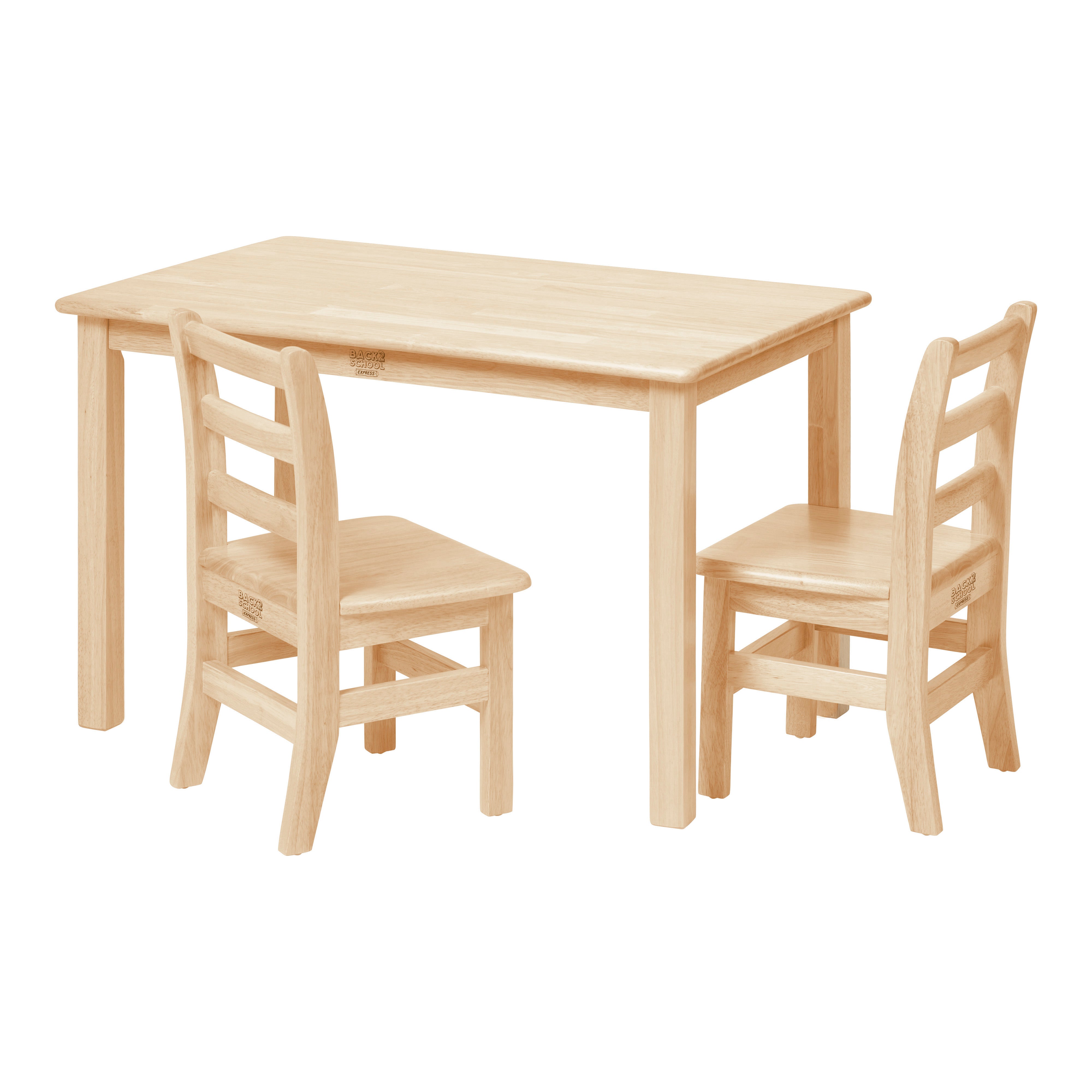 Wooden Activity Table and 12in Chairs, 3-Piece