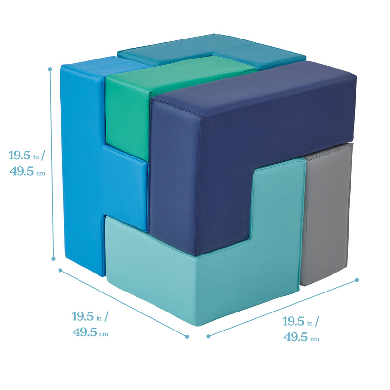 Brainy Soft Foam Blocks, Soma Puzzle Cube, 7-Piece