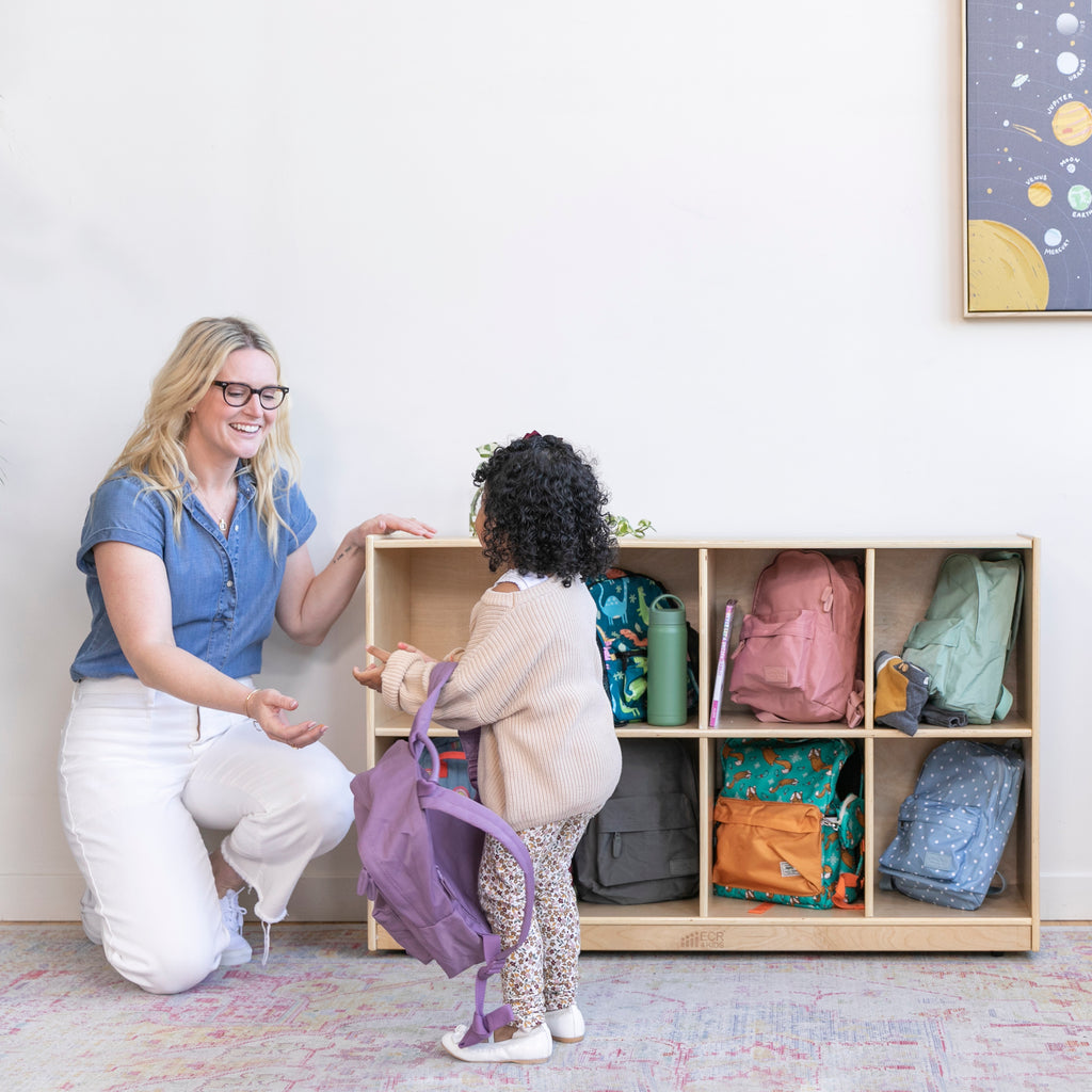 8-Compartment Mobile Backpack Storage Cabinet
