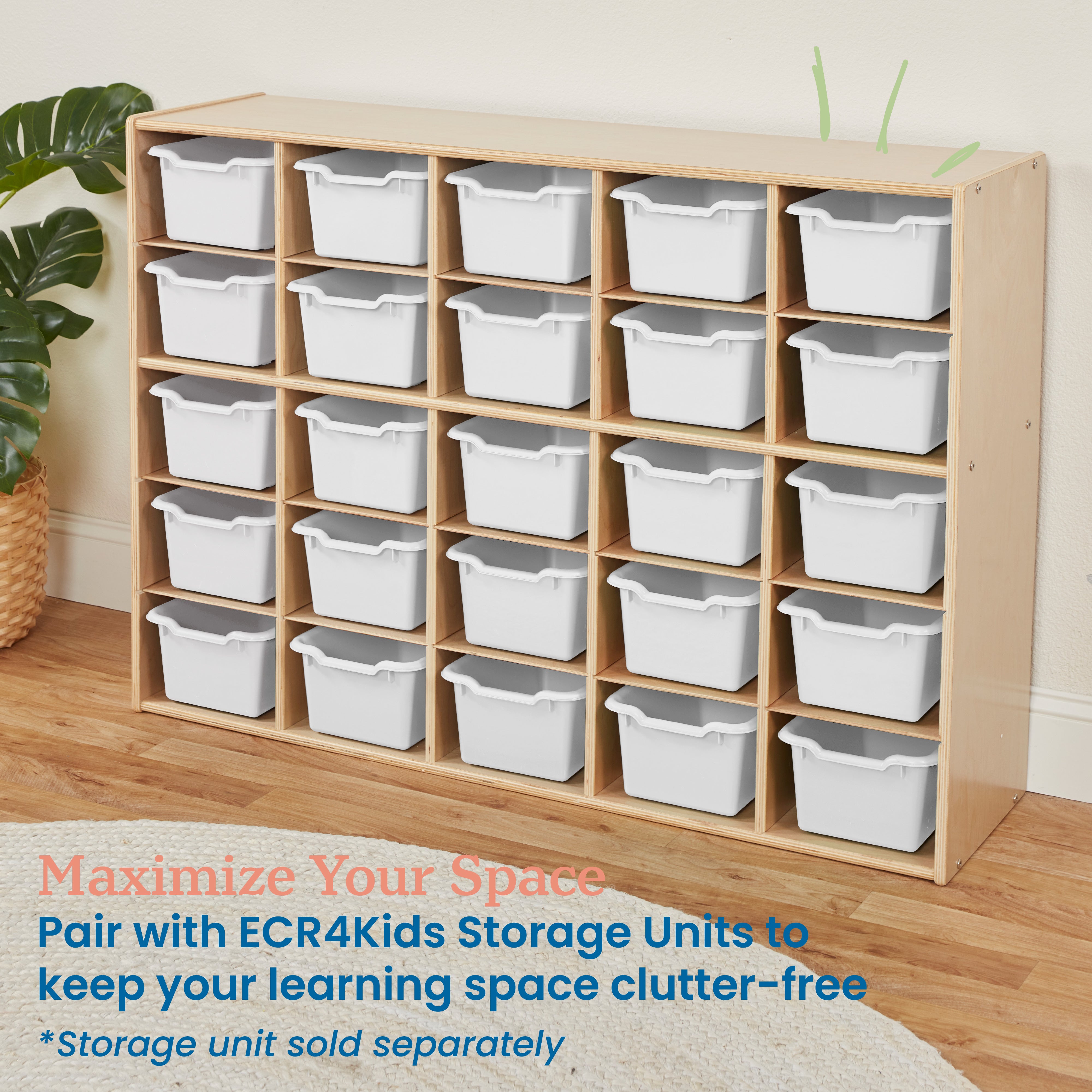Scoop Front Storage Bins, Multipurpose Organization, 25-Pack