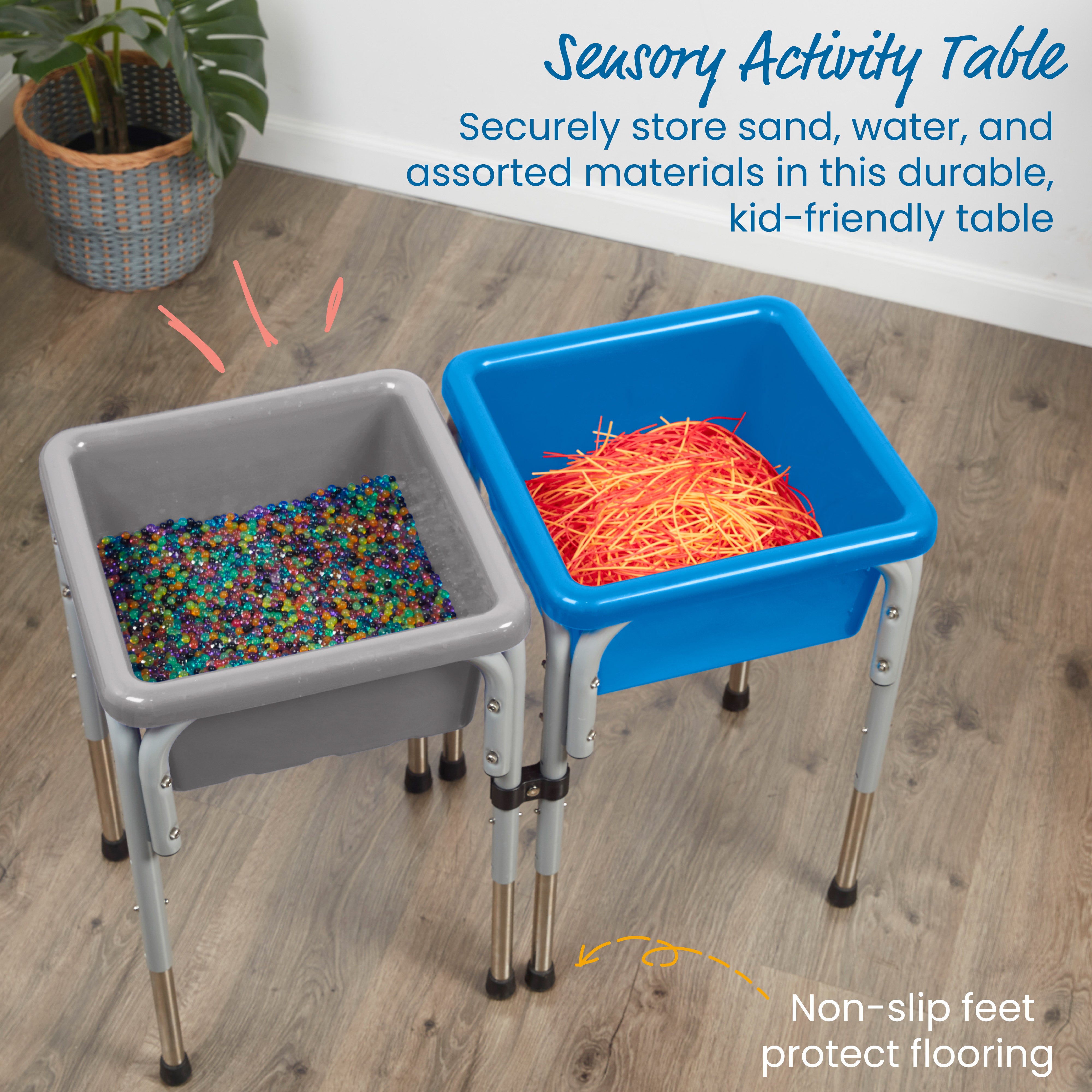 2-Station Sand and Water Adjustable Play Table, Sensory Bins