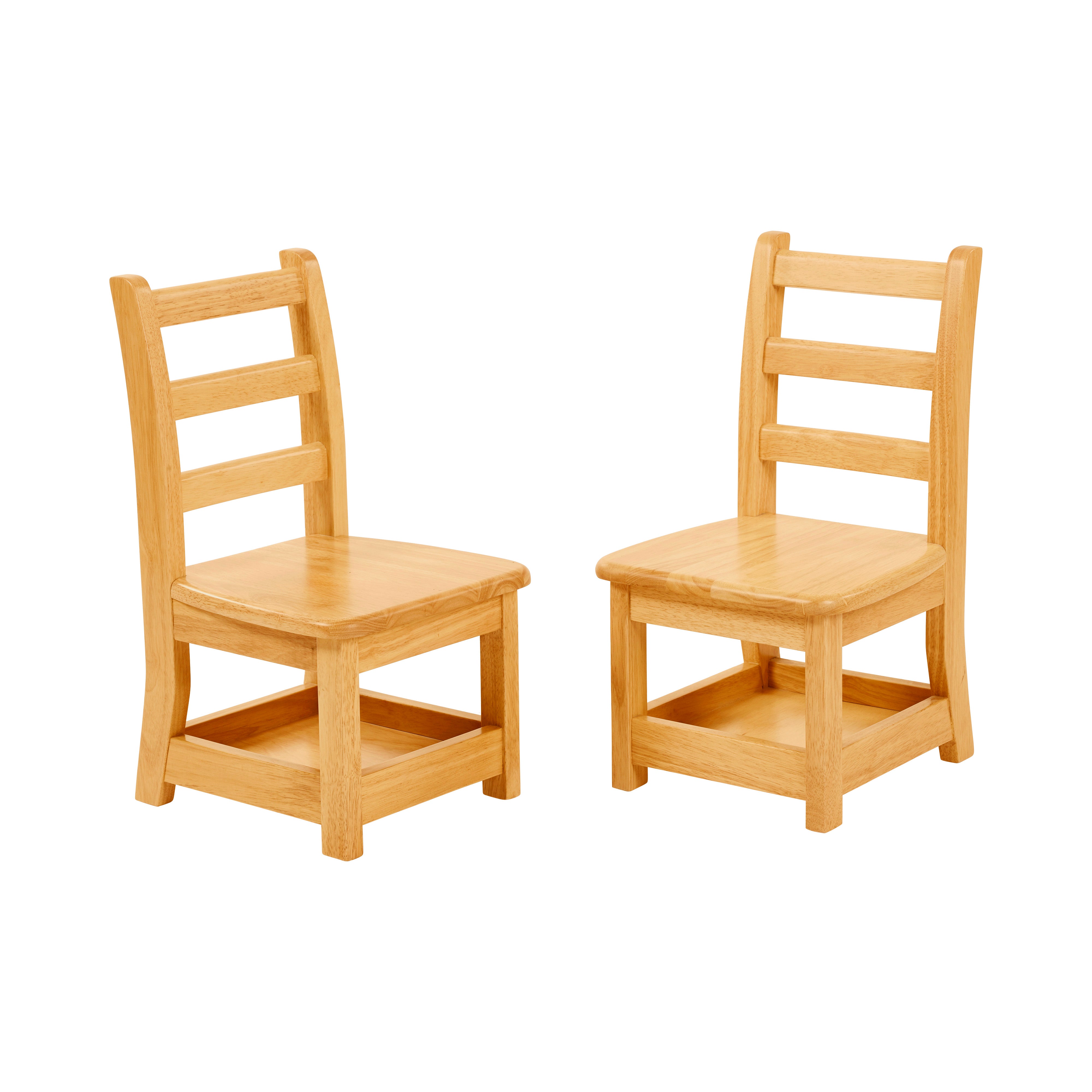 Three Rung Ladderback Chair with Storage, 2-Pack - Assembled