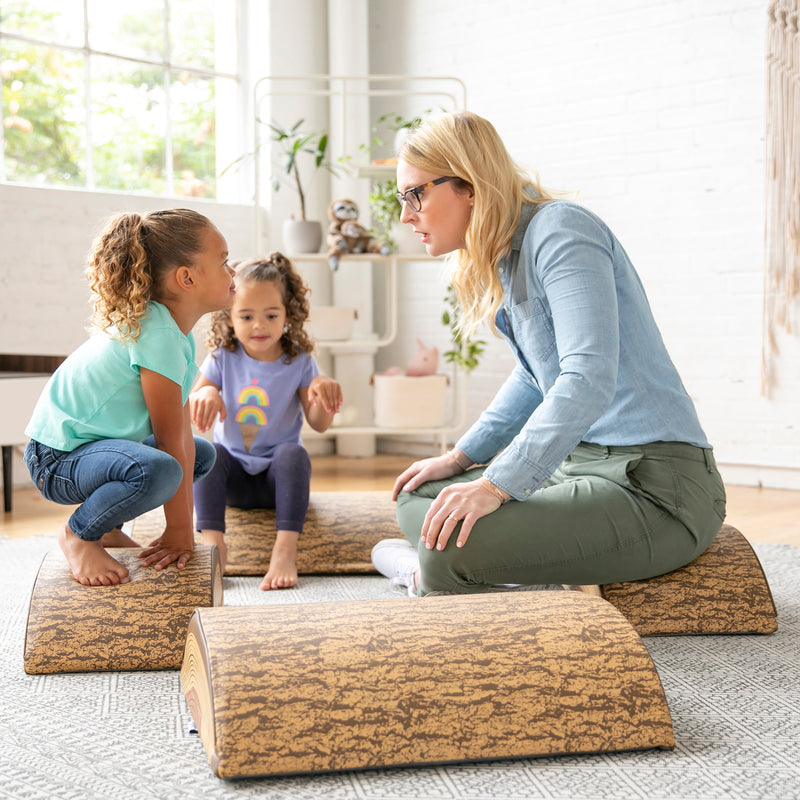 Tree Log Climber Playset, Indoor Toddler Foam Obstacle Course, 4-Piece