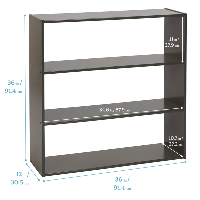 Streamline 3-Shelf Storage Cabinet, 36in High, Double-Sided