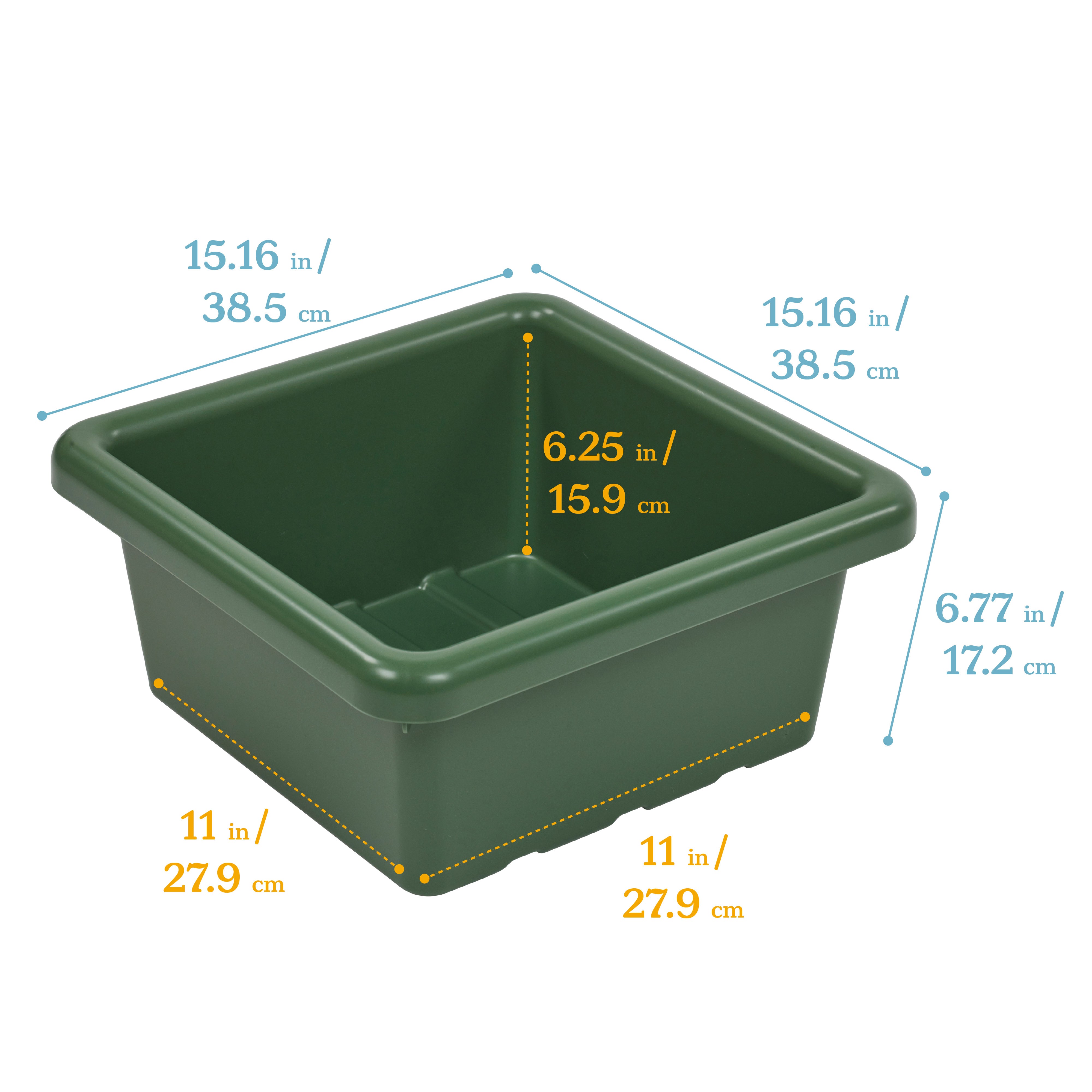 Stackable Square Bins with Non-Snap Lids, 2-Pack