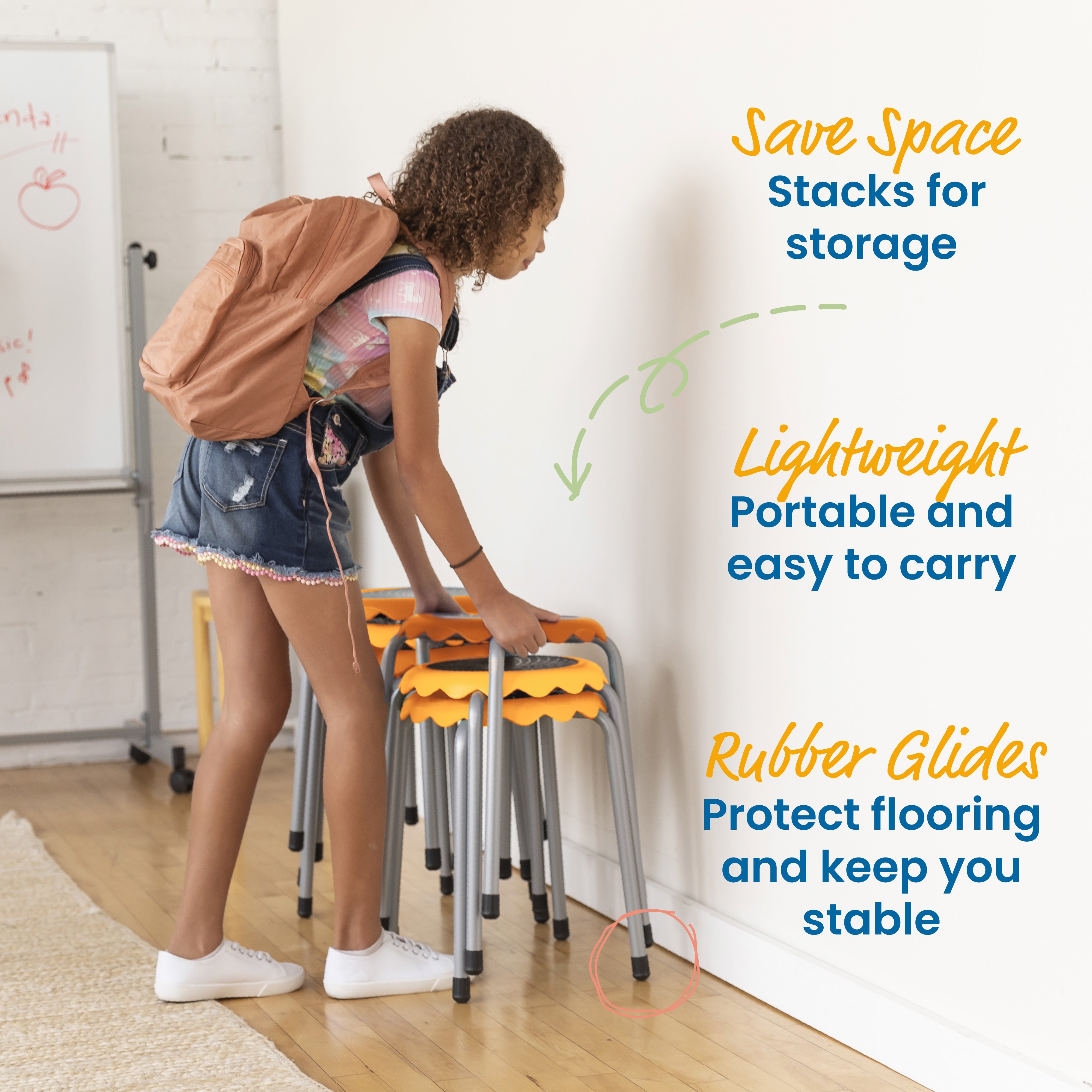 Daisy Stackable Stool Set, 8-Piece