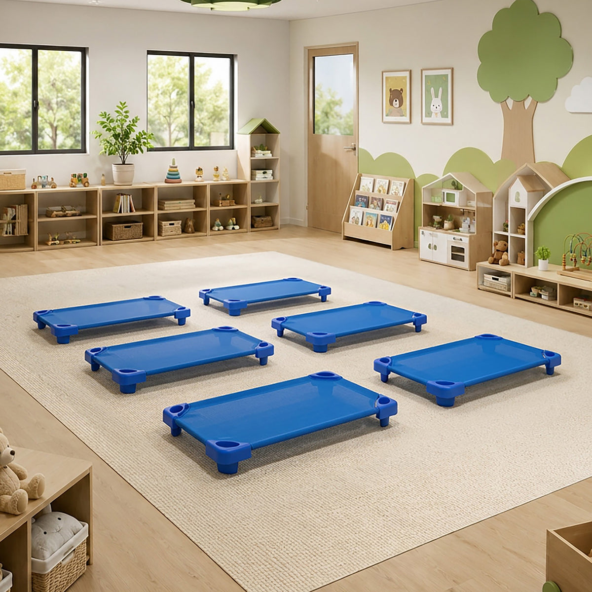 Stackable Kiddie Cot, Ready-To-Assemble, Toddler Size, 6-Pack